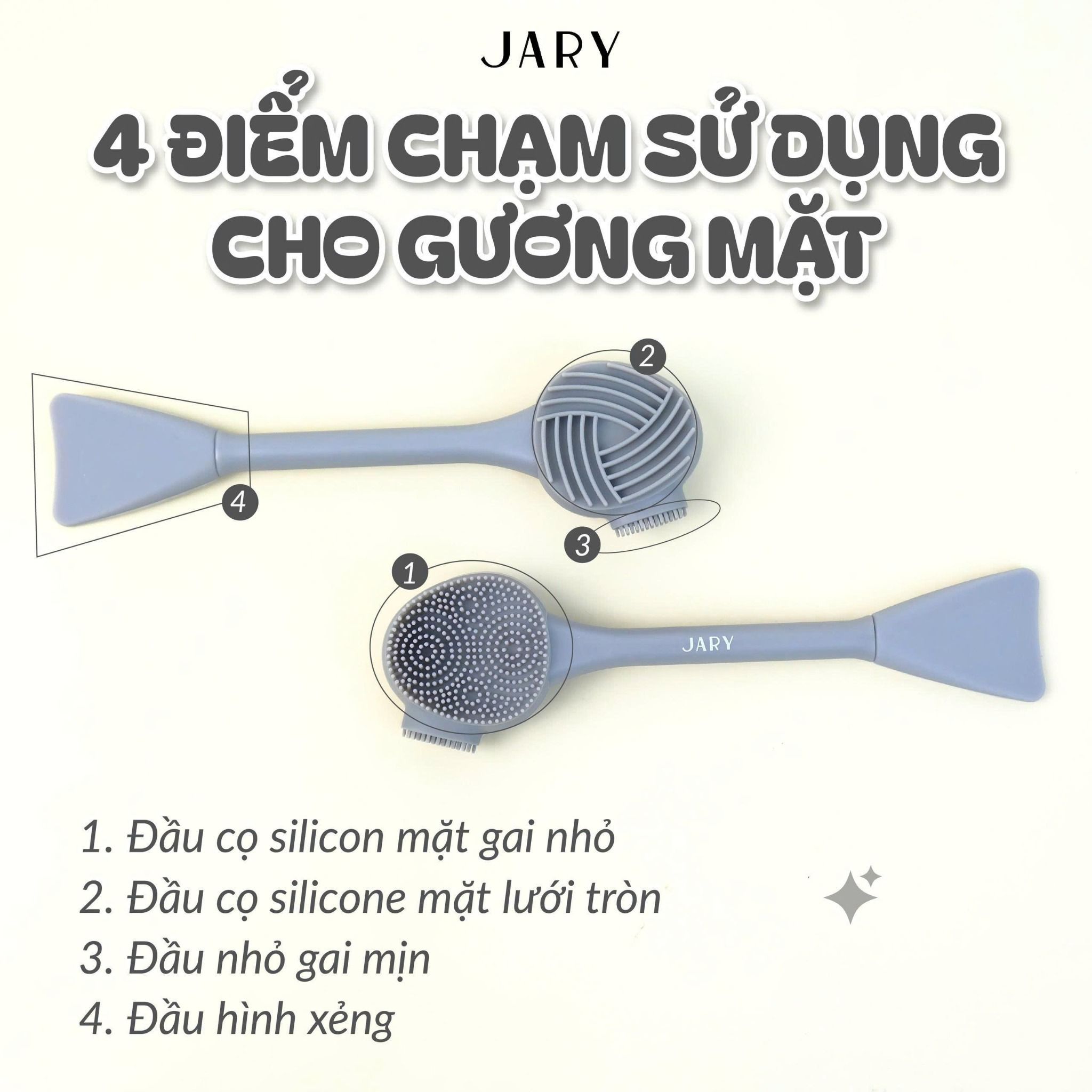 CỌ RỬA MẶT & ĐẮP MẶT NẠ JARY 2-IN-1 SILICONE FACIAL CLEANSING BRUSH
