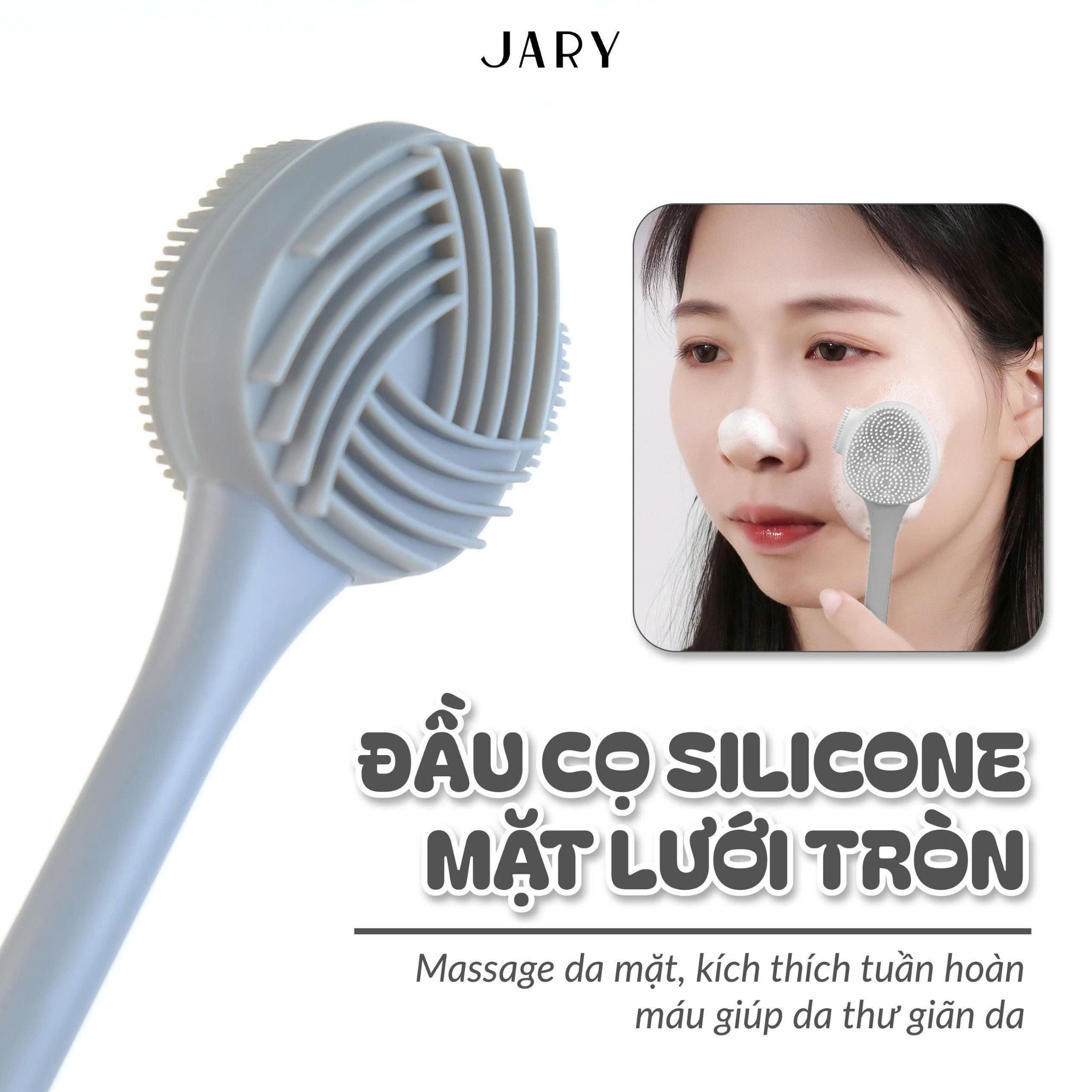 CỌ RỬA MẶT & ĐẮP MẶT NẠ JARY 2-IN-1 SILICONE FACIAL CLEANSING BRUSH