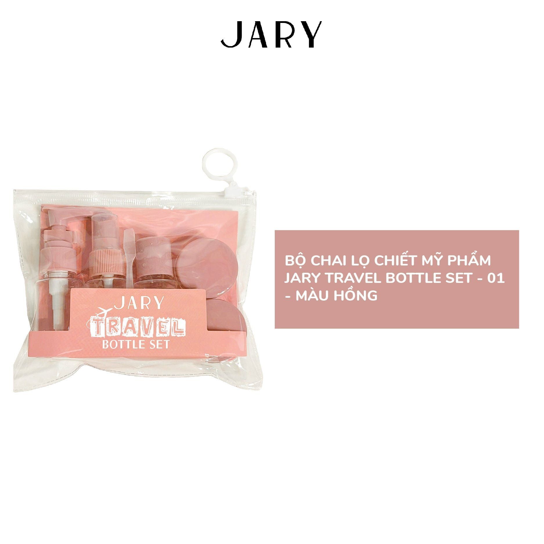 BỘ CHAI LỌ CHIẾT MỸ PHẨM JARY TRAVEL BOTTLE SET - 01 - MÀU HỒNG