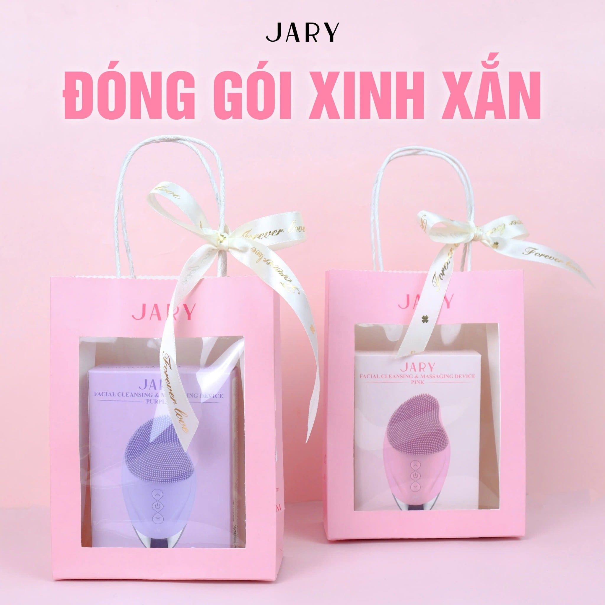 MÁY RỬA MẶT JARY FACIAL CLEANSING & MASSAGING DEVICE - MÀU HỒNG