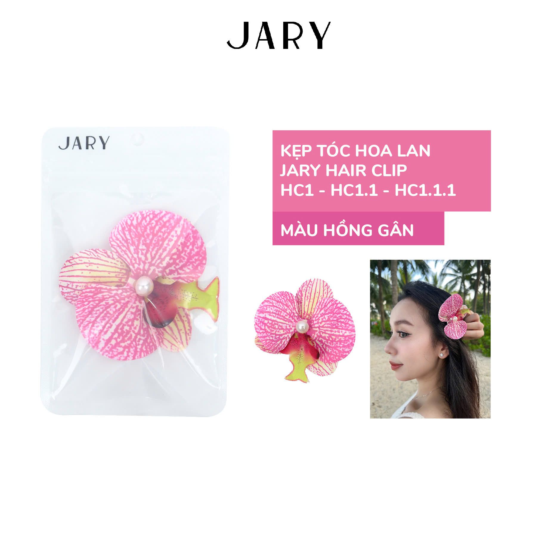 KẸP TÓC HOA LAN JARY HAIR CLIP - HC1 - HC1.1 - HC1.1.1 - MÀU HỒNG GÂN
