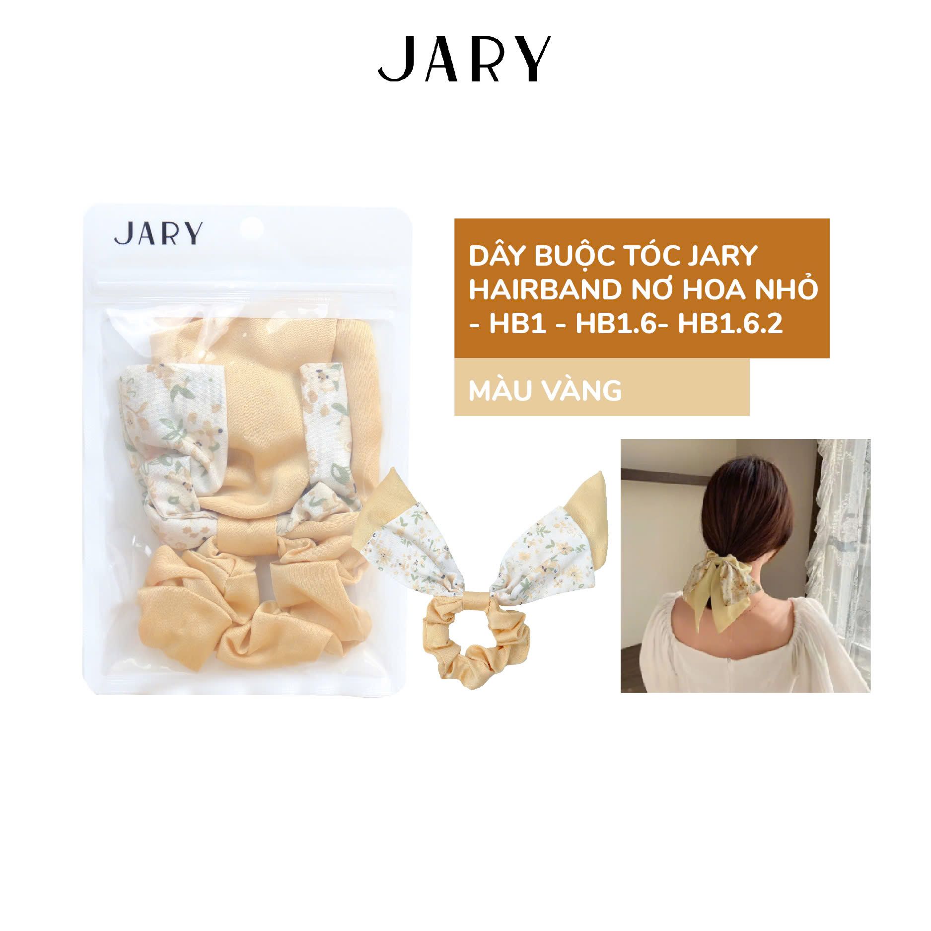 DÂY BUỘC TÓC JARY HAIRBAND NƠ HOA NHỎ - HB1 - HB1.6 - HB1.6.2 - MÀU VÀNG
