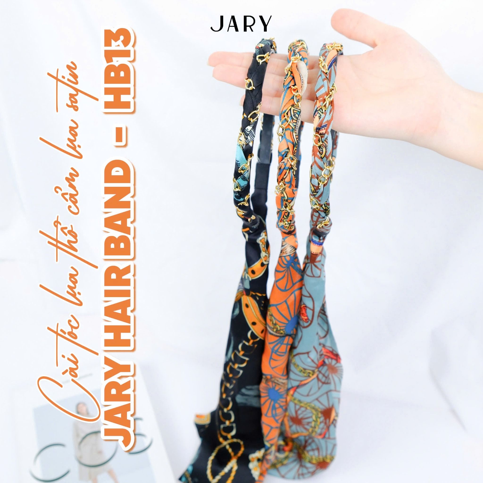 CÀI TÓC LỤA THỔ CẨM LỤA SATIN JARY HAIR BAND - HB13 - MÀU ĐEN