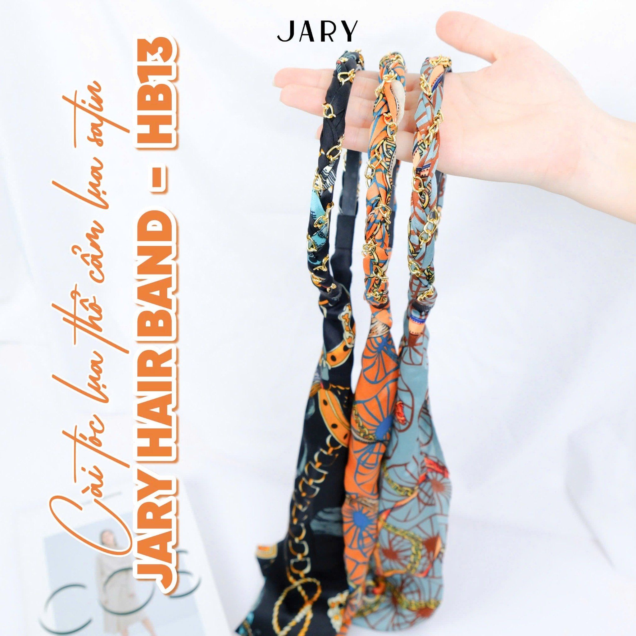 CÀI TÓC LỤA THỔ CẨM LỤA SATIN JARY HAIR BAND - HB13 - MÀU CAM