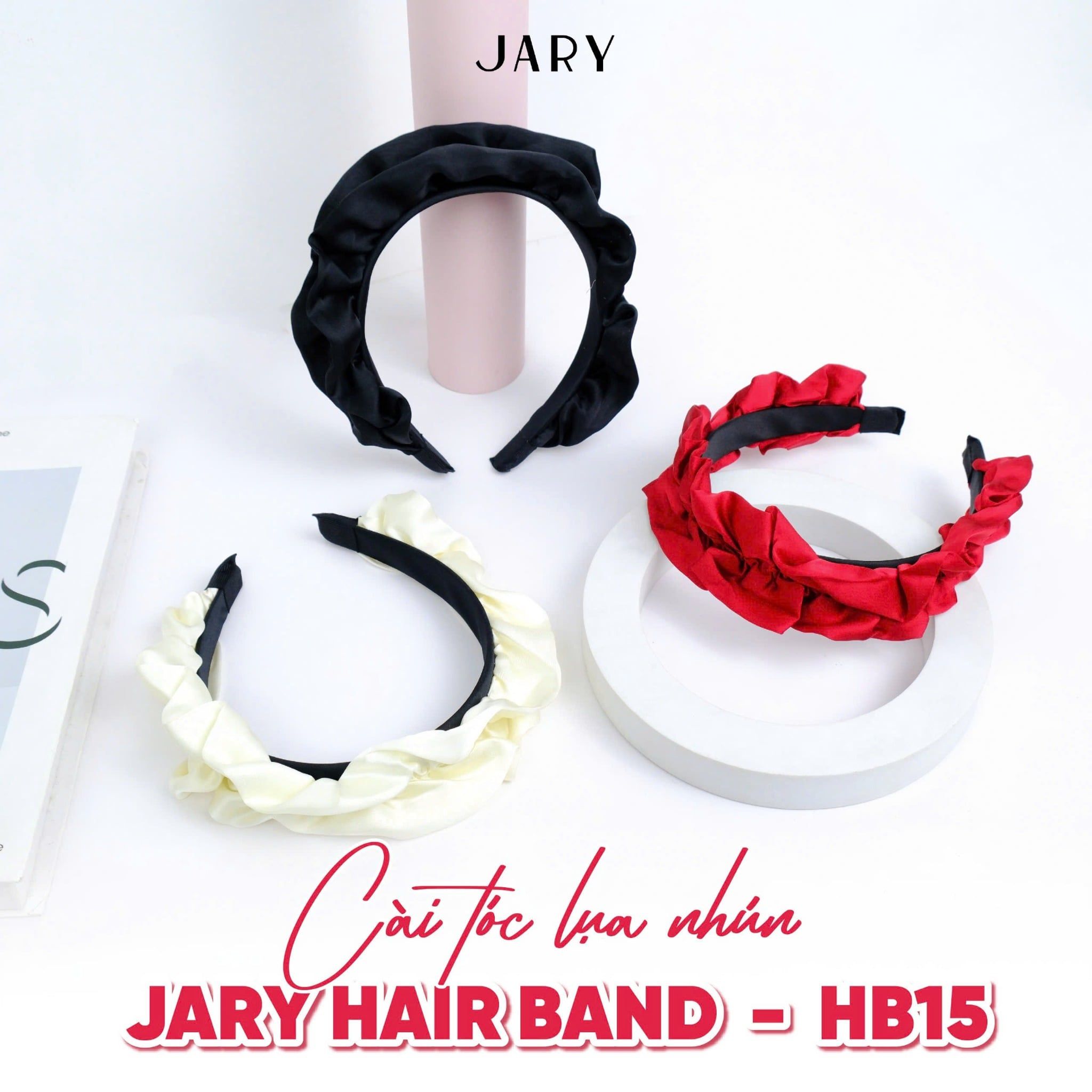CÀI TÓC LỤA NHÚN JARY HAIR BAND -  HB15 - MÀU ĐEN