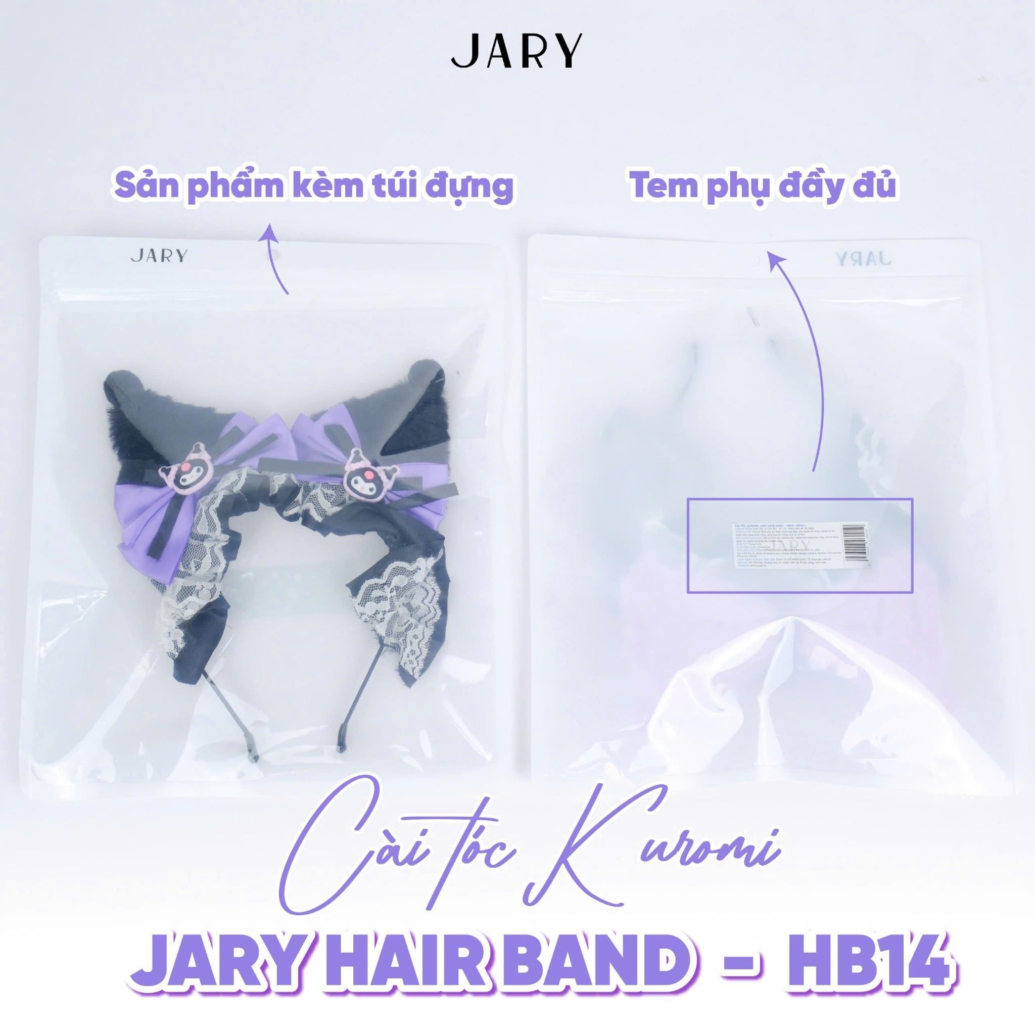 CÀI TÓC KUROMI JARY HAIR BAND - HB14 - MÀU HỒNG