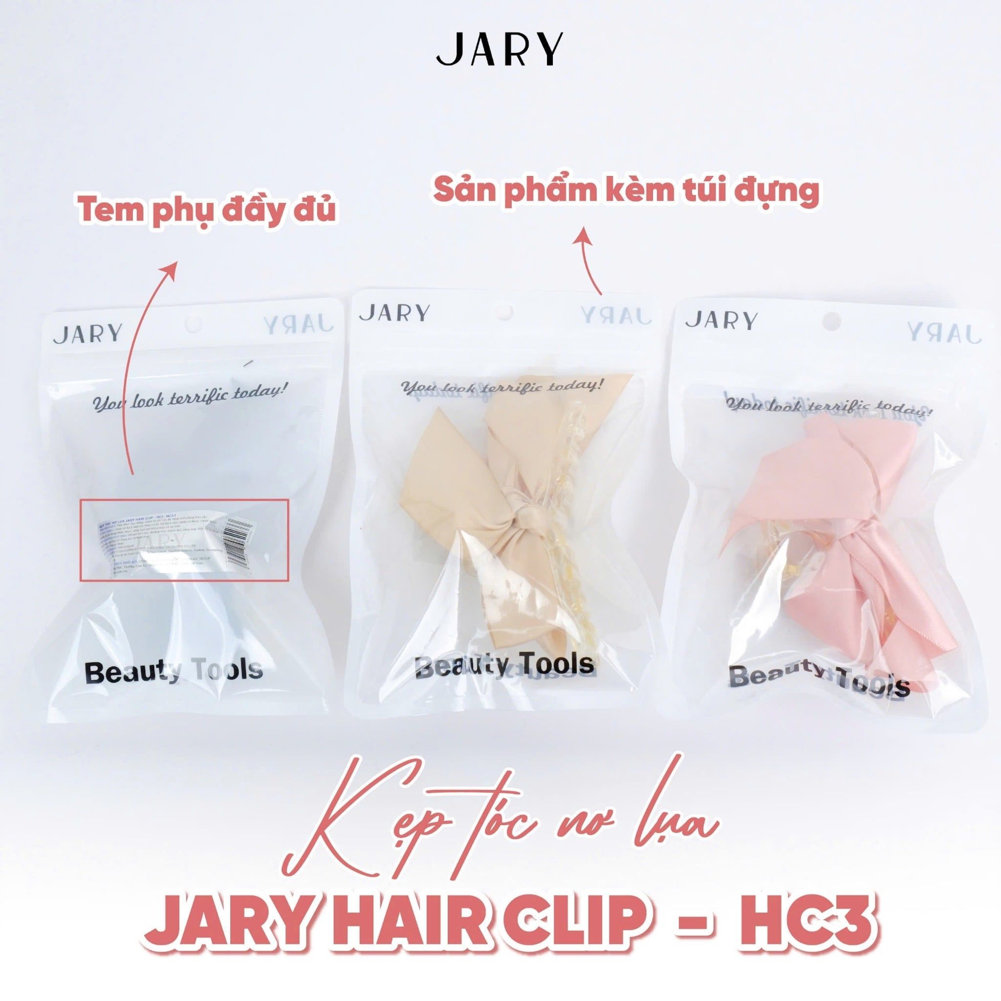 KẸP TÓC NƠ LỤA JARY HAIR CLIP - HC3 - MÀU ĐEN
