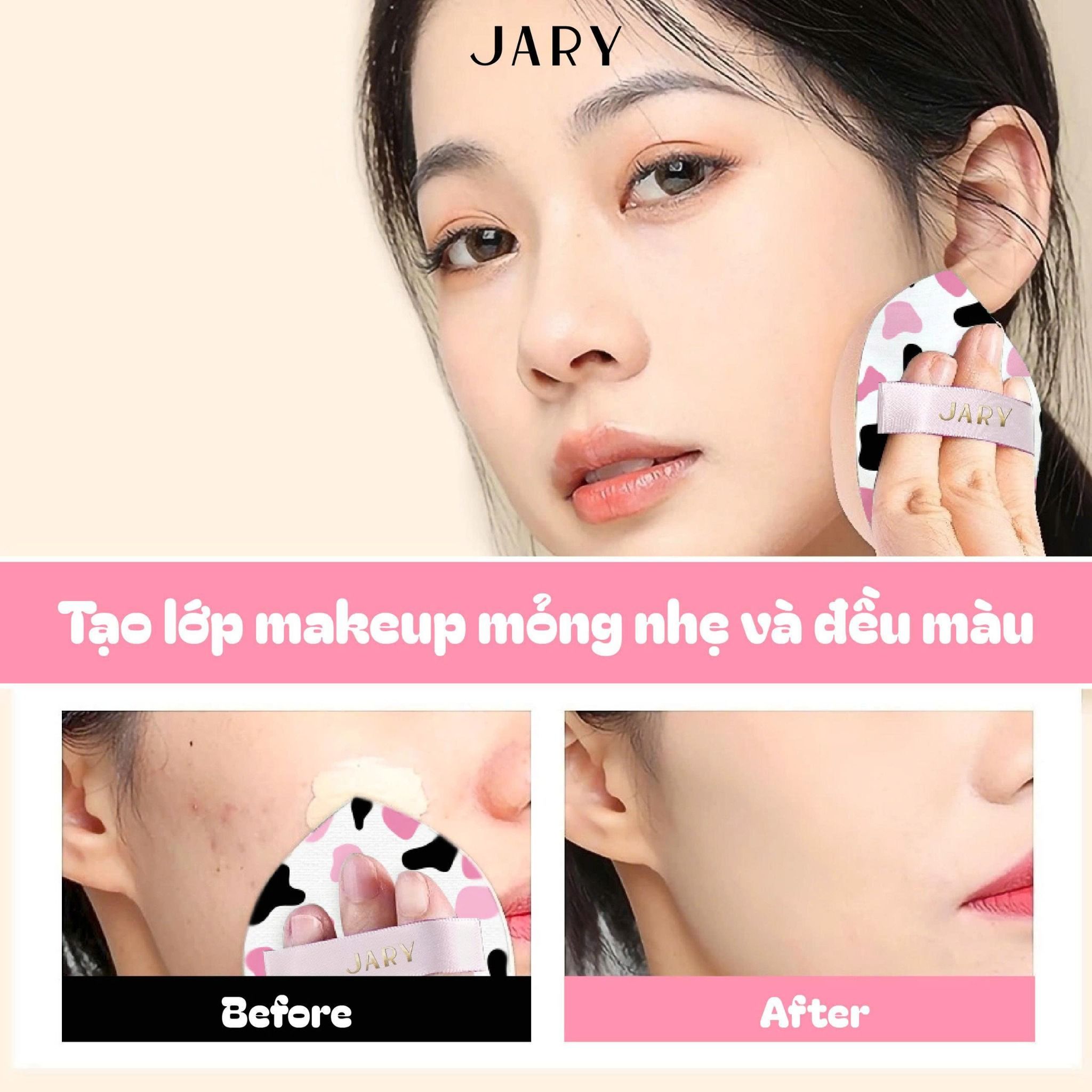 MÚT TÁN KEM NỀN DÀY JARY THICK FOUNDATION PUFF - HÌNH GIỌT NƯỚC