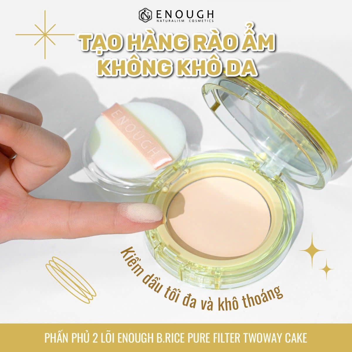 PHẤN PHỦ 2 LÕI ENOUGH B.RICE PURE FILTER TWOWAY CAKE 12G+12G