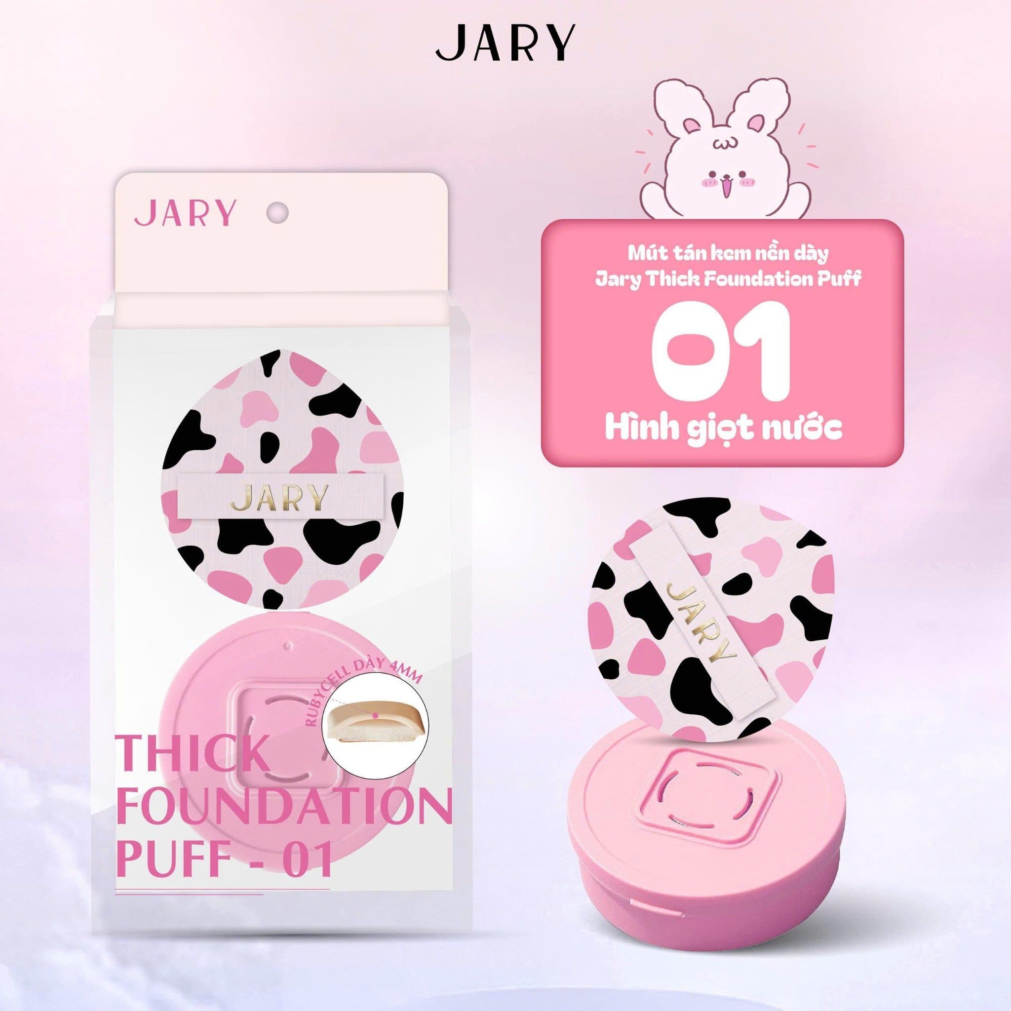 MÚT TÁN KEM NỀN DÀY JARY THICK FOUNDATION PUFF - HÌNH GIỌT NƯỚC