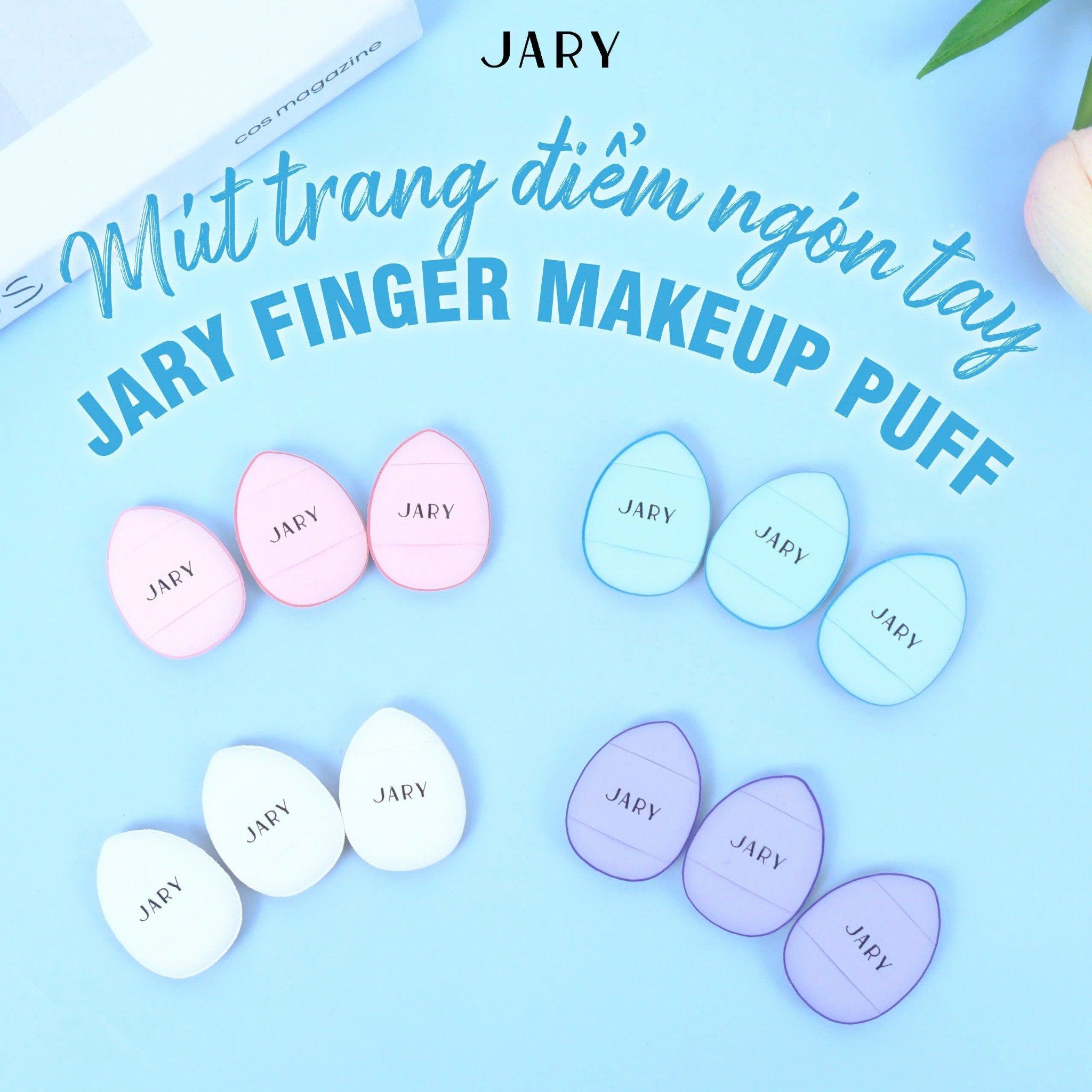 MÚT NGÓN TAY JARY FINGER MAKEUP PUFF (2 MIẾNG) - MÀU XANH