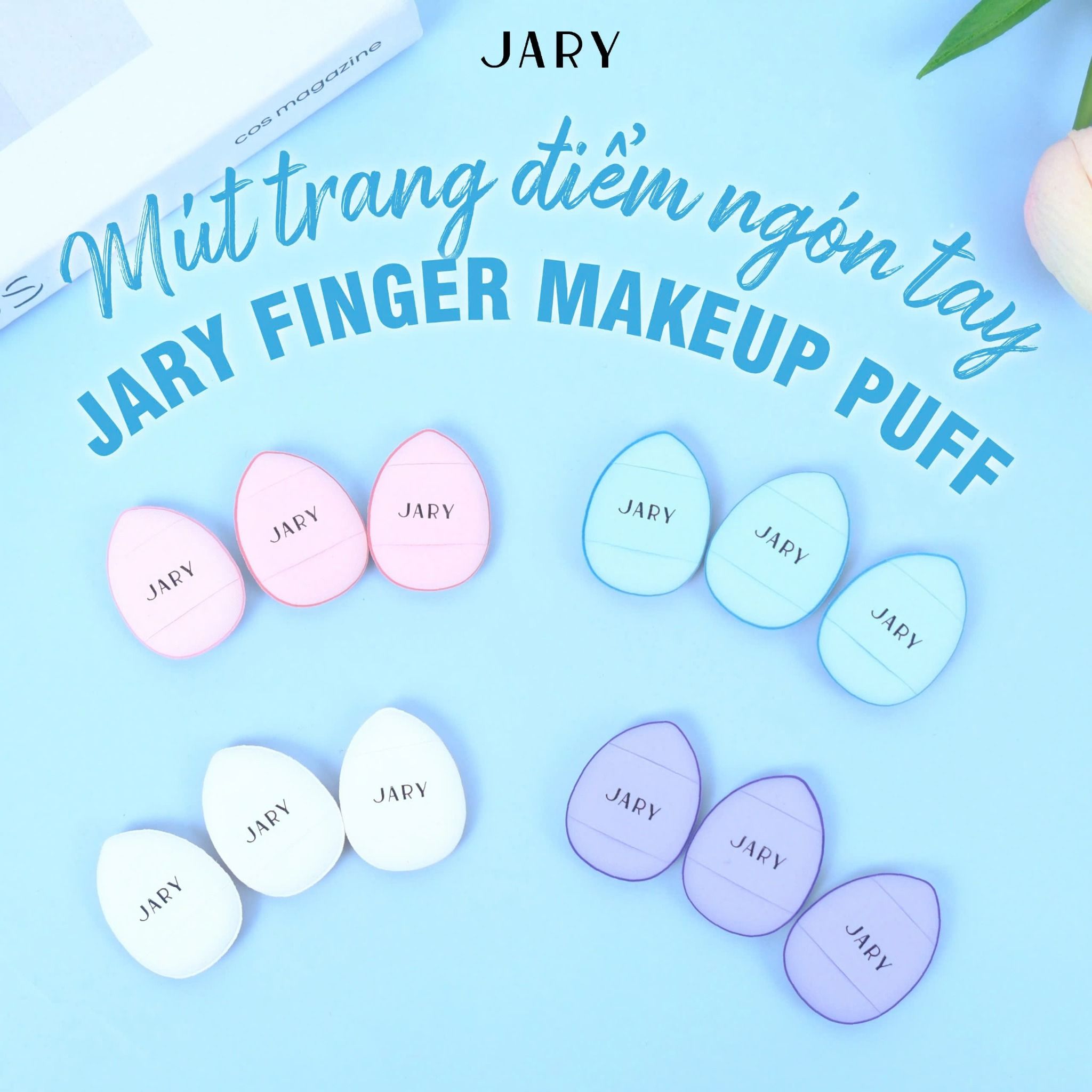 MÚT NGÓN TAY JARY FINGER MAKEUP PUFF (2 MIẾNG) - MÀU HỒNG