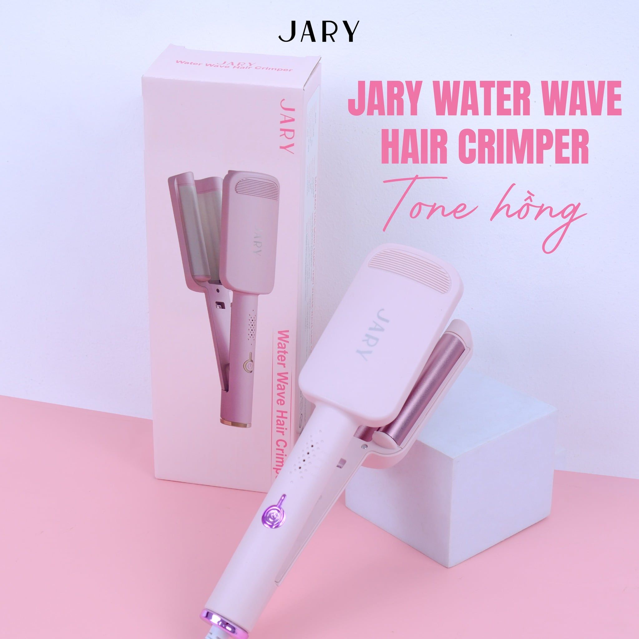 MÁY BẤM TÓC SÓNG NƯỚC JARY WATER WAVE HAIR CRIMPER - TONE HỒNG
