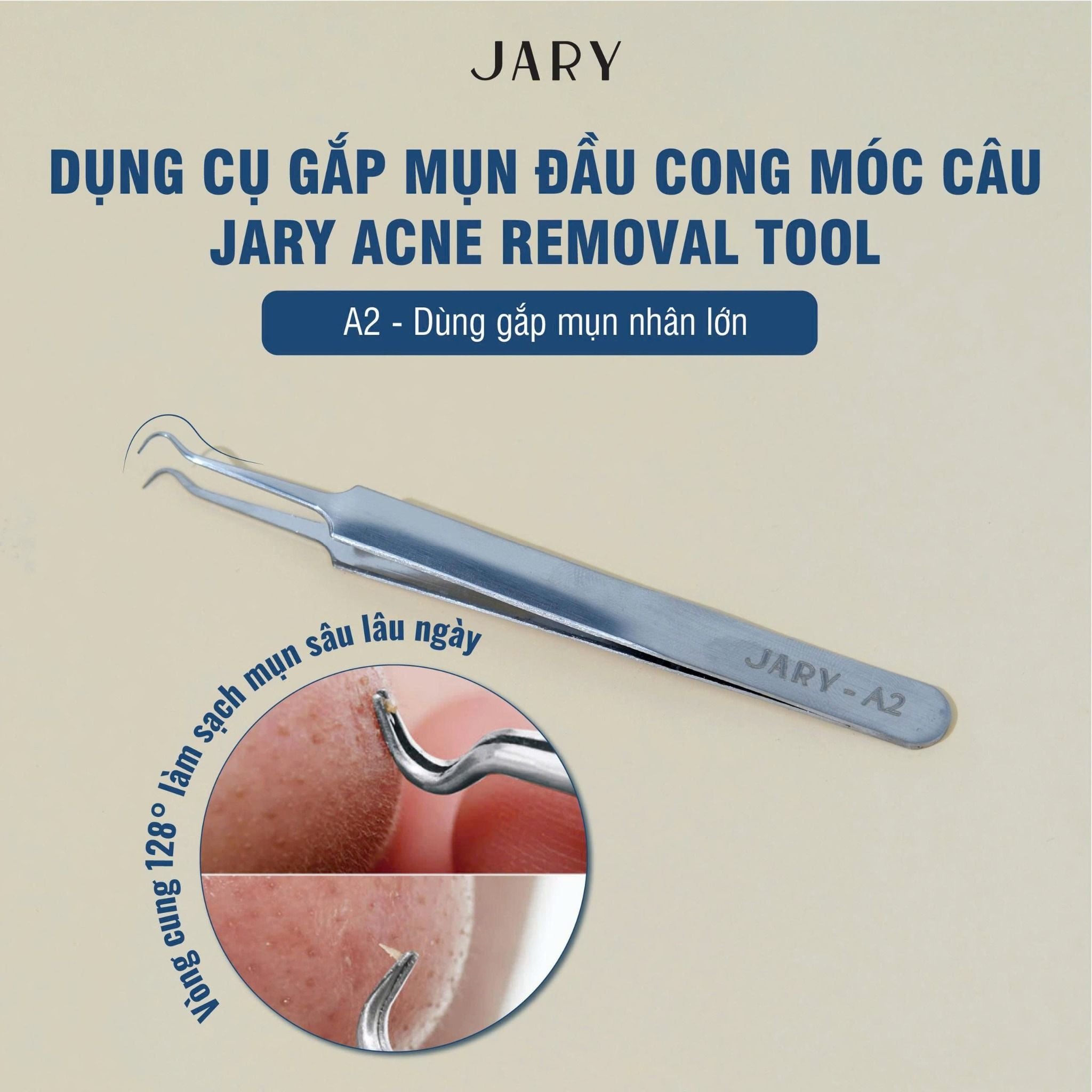 DỤNG CỤ GẮP MỤN ĐẦU CONG MÓC CÂU JARY ACNE REMOVAL TOOL - A2 - DÙNG GẮP MỤN NHÂN LỚN
