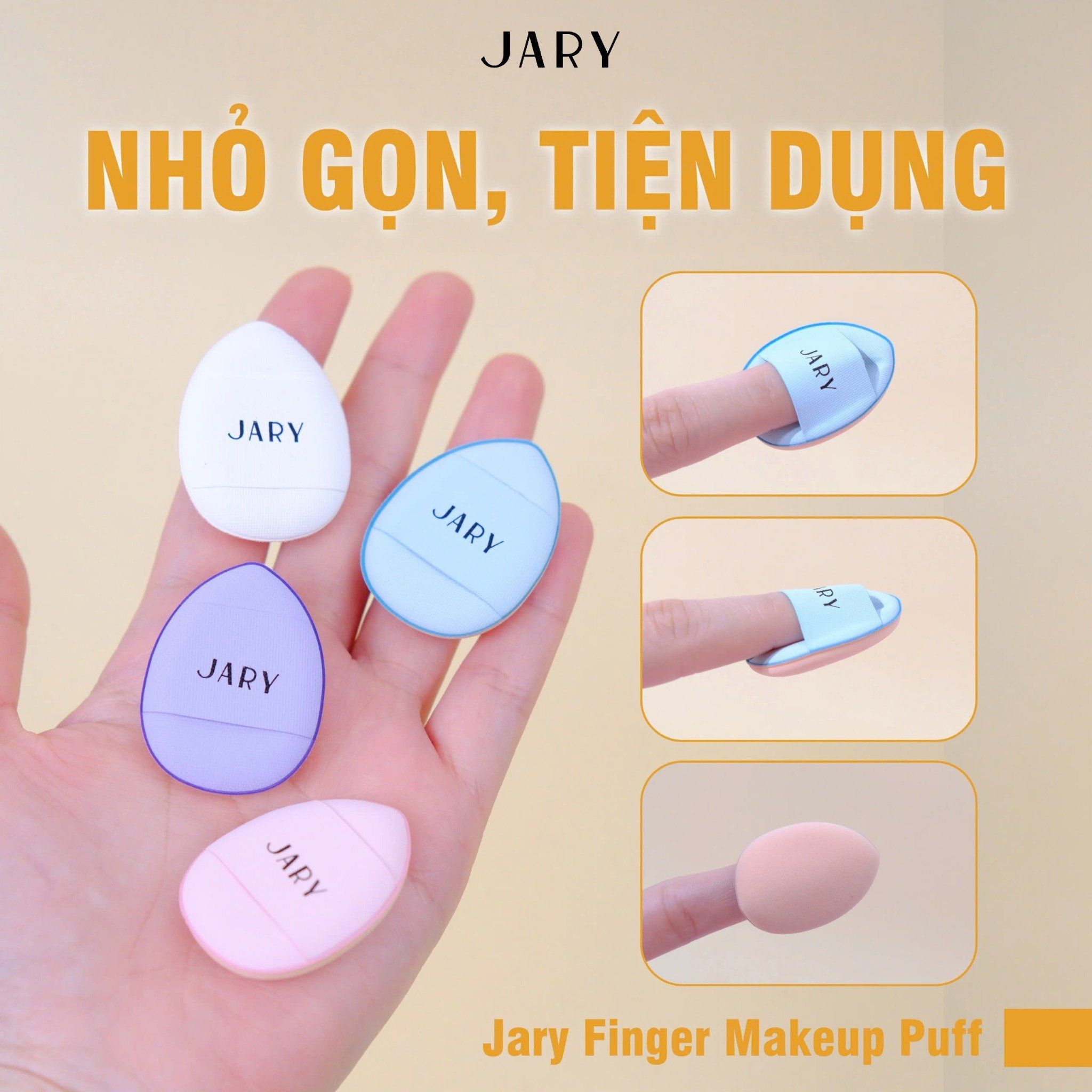 MÚT NGÓN TAY JARY FINGER MAKEUP PUFF (2 MIẾNG) - MÀU XANH