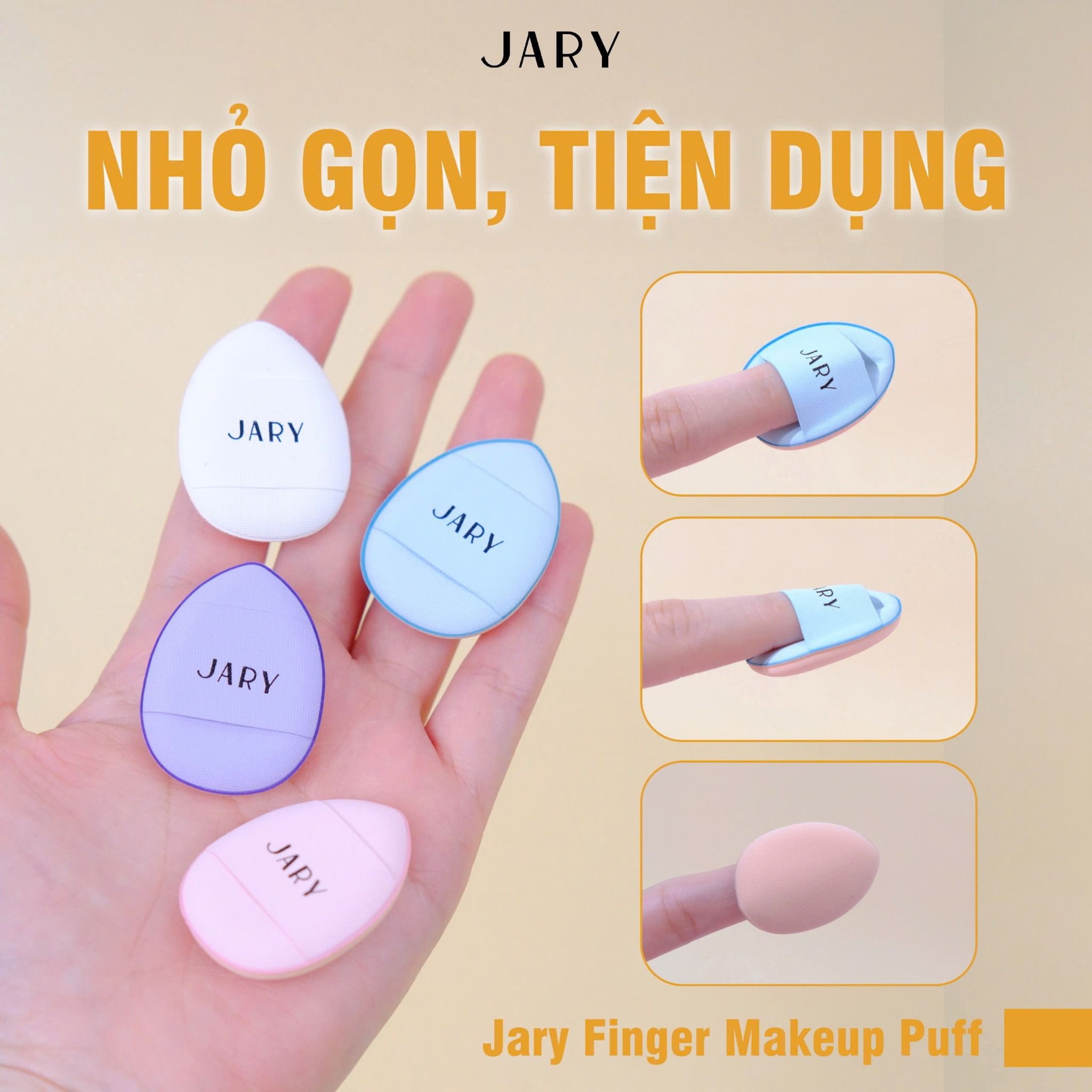 MÚT NGÓN TAY JARY FINGER MAKEUP PUFF (2 MIẾNG) - MÀU HỒNG