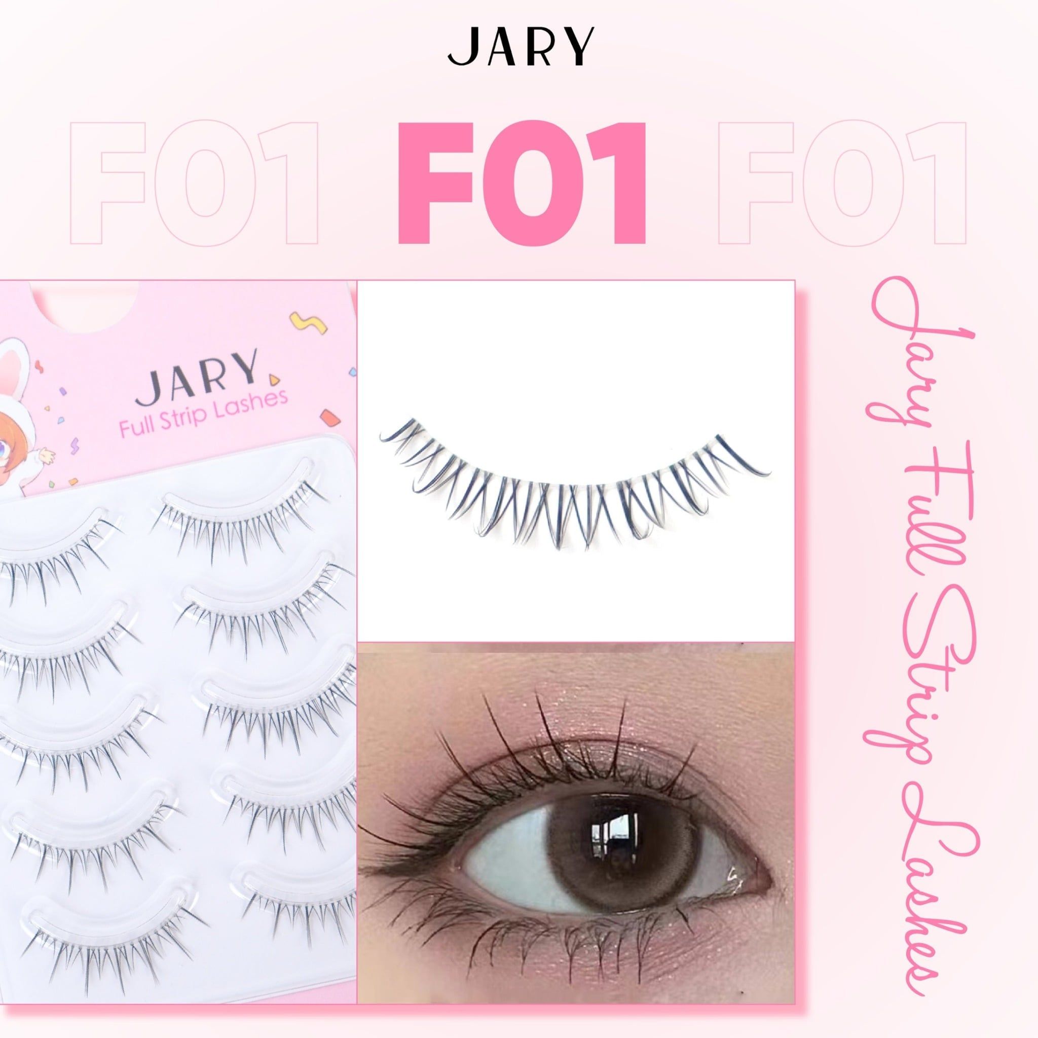 LÔNG MI GIẢ GÂN TRONG JARY FULL STRIP LASHES - F01