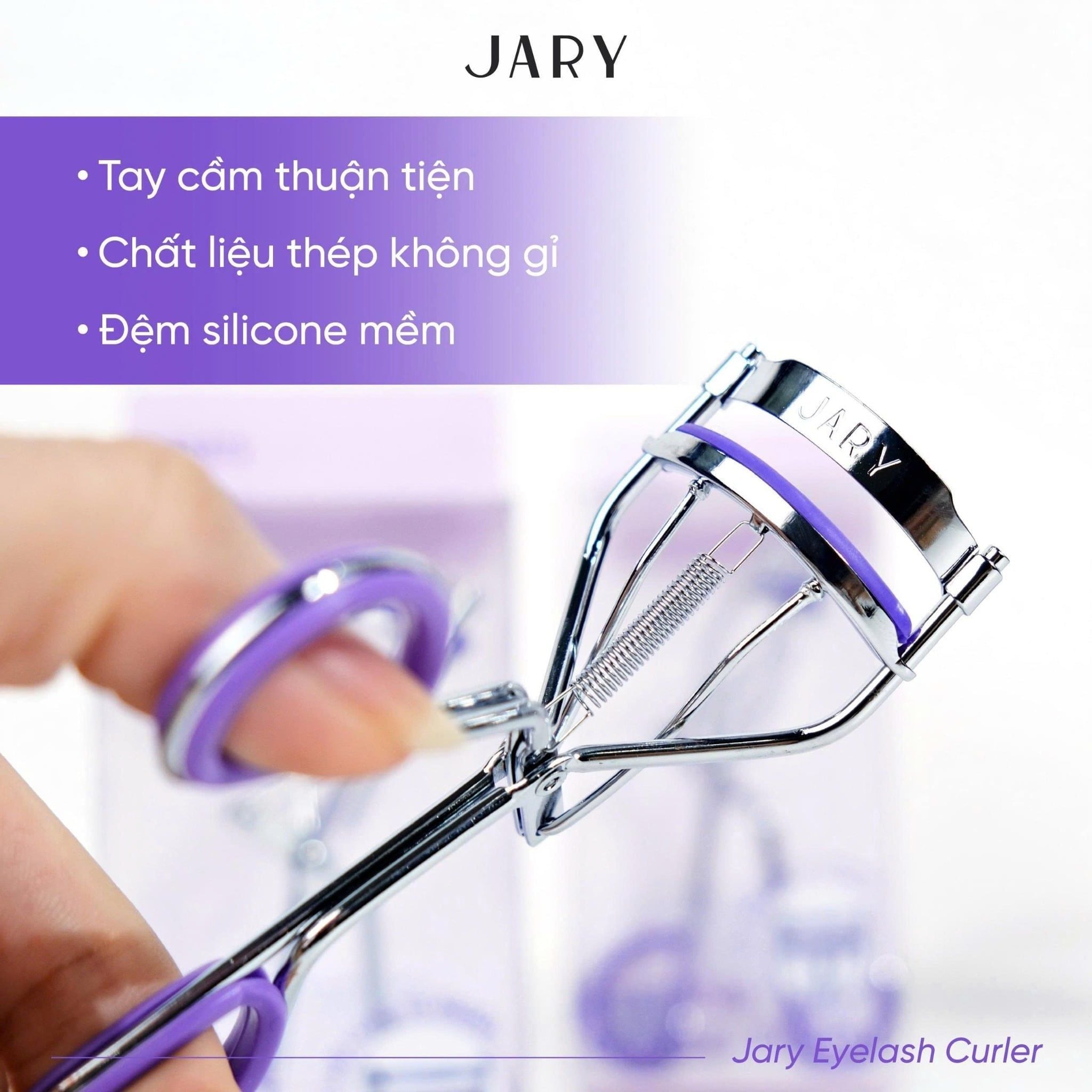 KẸP BẤM MI LÒ XO MÀU TÍM JARY EYELASH CURLER - FULLBOX - PURPLE