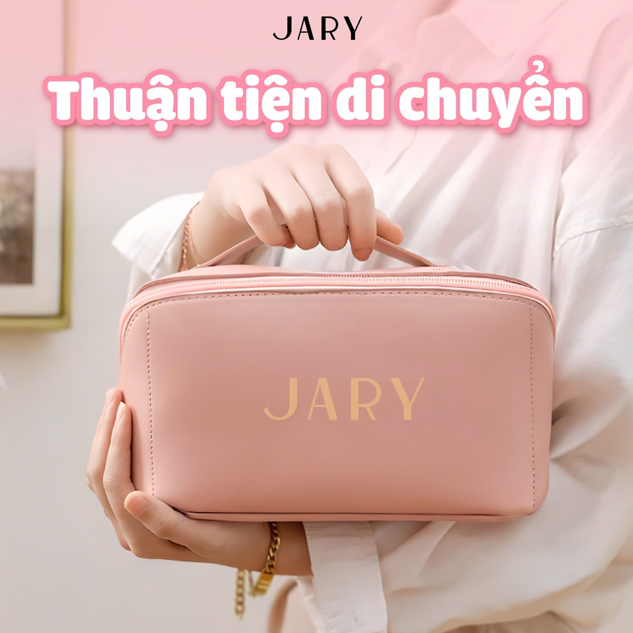 TÚI ĐỰNG MỸ PHẨM JARY DA PU - MÀU TRẮNG