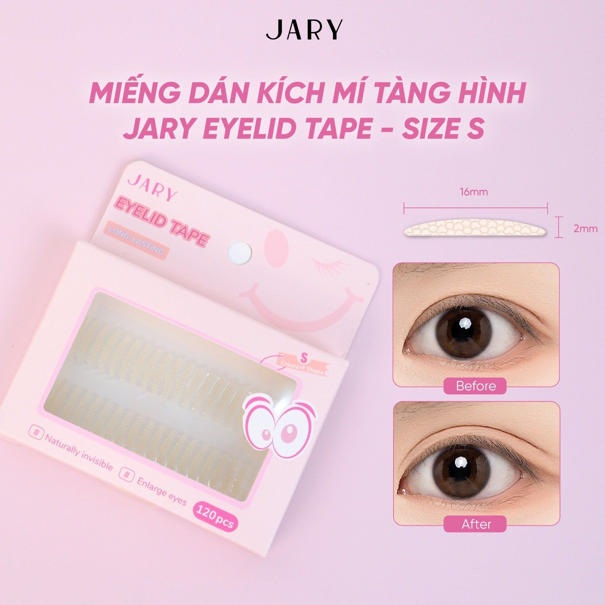 MIẾNG DÁN KÍCH MÍ TÀNG HÌNH JARY EYELID TAPE 120 MIẾNG - SIZE S
