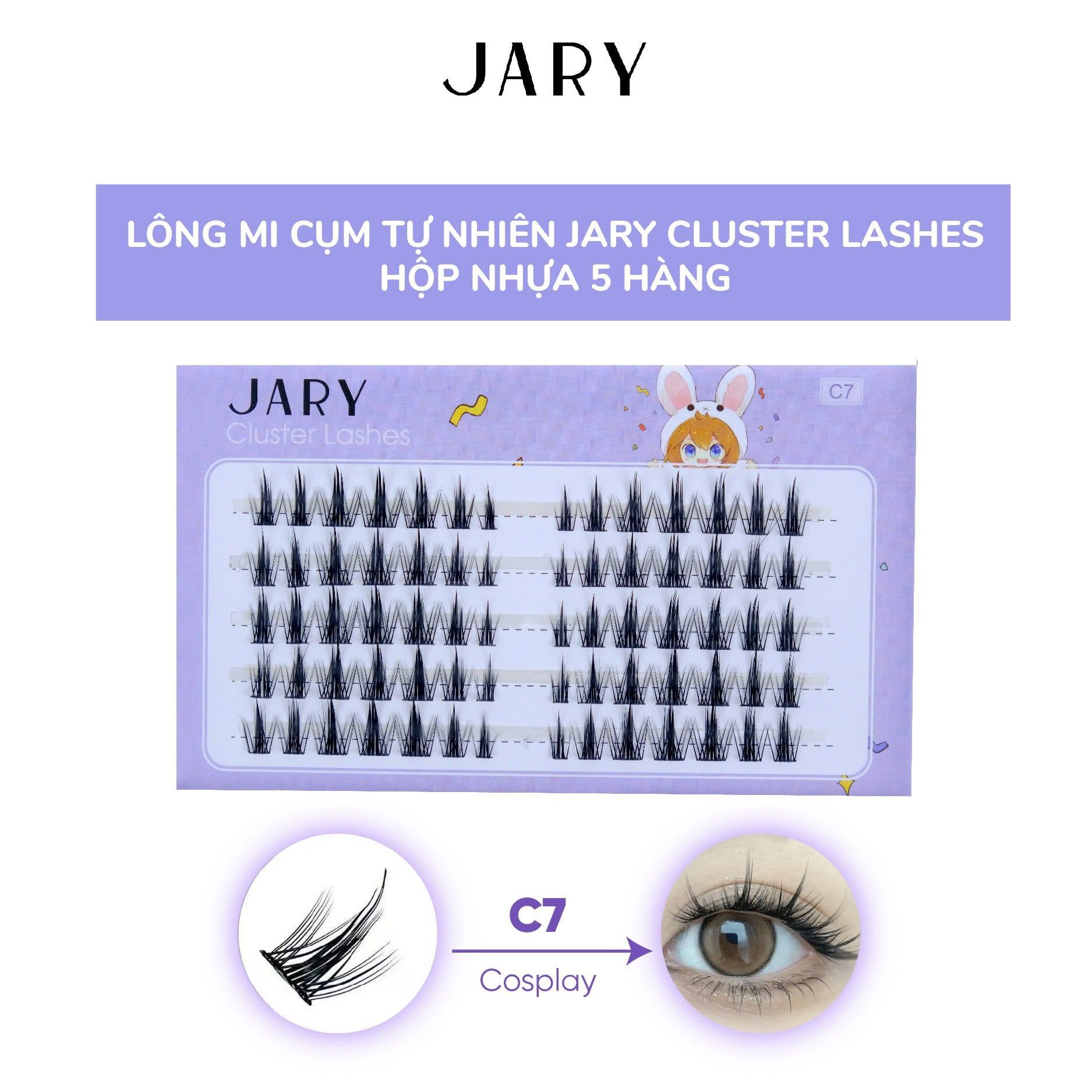 LÔNG MI CỤM TỰ NHIÊN JARY CLUSTER LASHES HỘP NHỰA 5 HÀNG - C7 COSPLAY