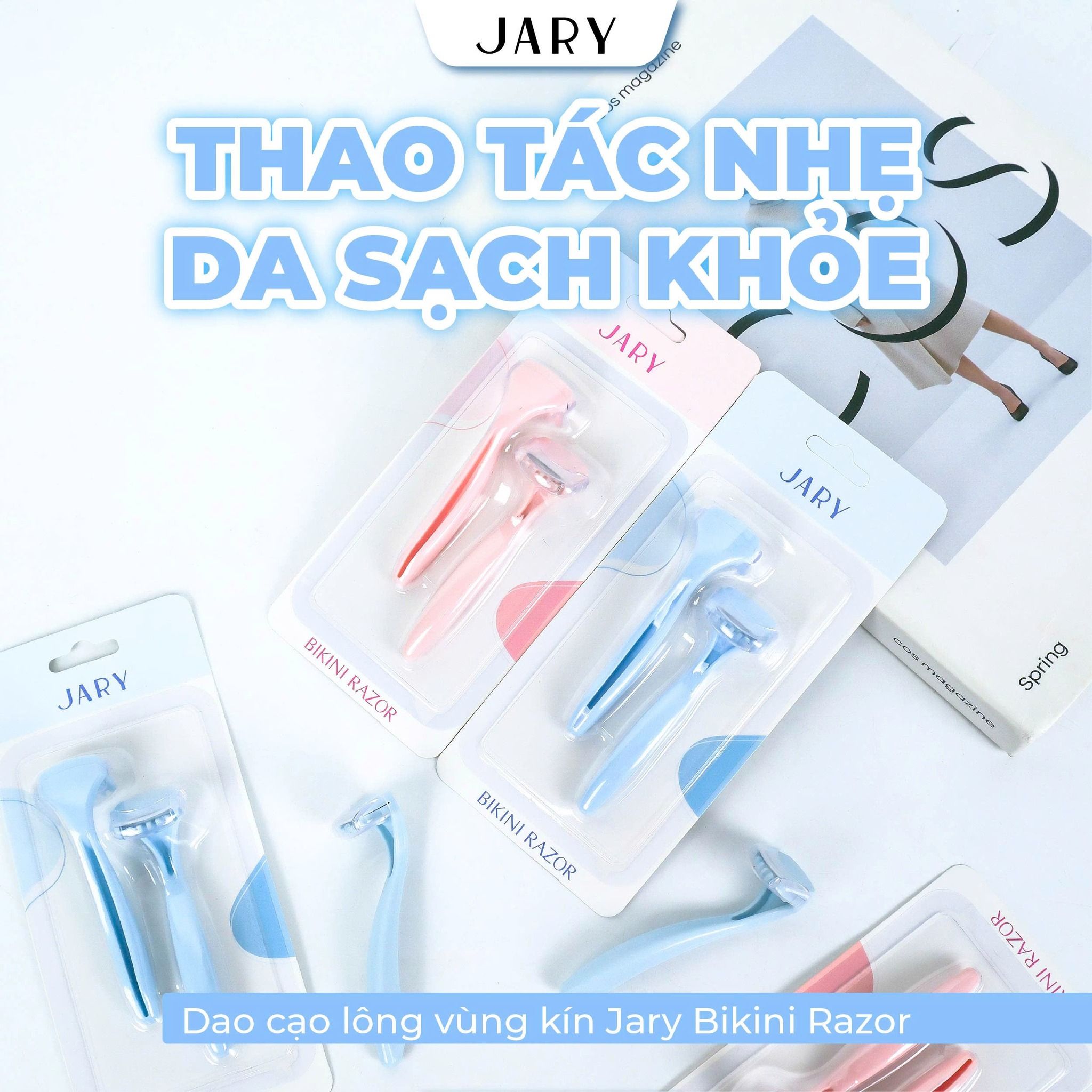 DAO CẠO LÔNG VÙNG KÍN JARY BIKINI RAZOR - SET 2 CÁI - MÀU HỒNG