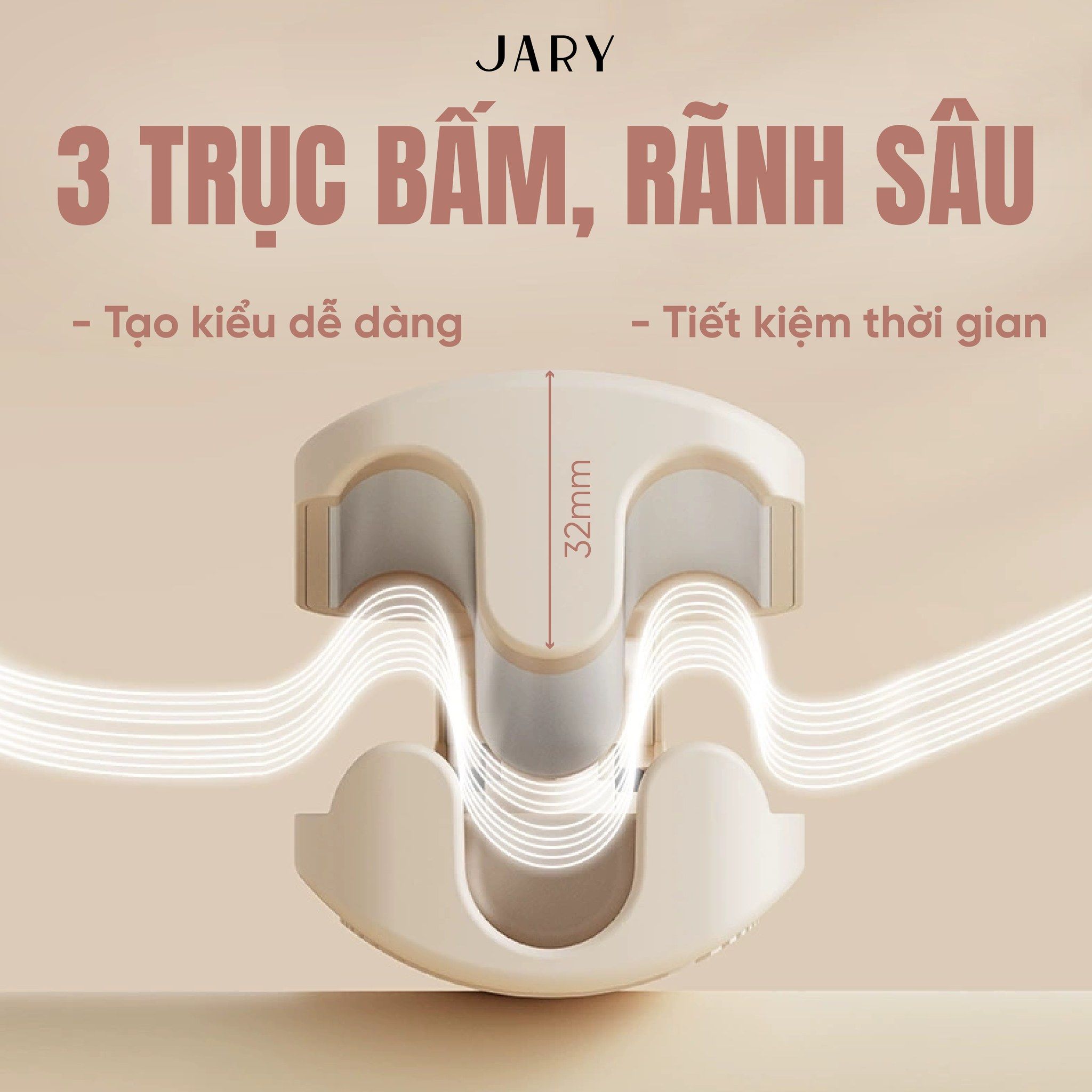 MÁY BẤM TÓC SÓNG NƯỚC JARY WATER WAVE HAIR CRIMPER - TONE BE