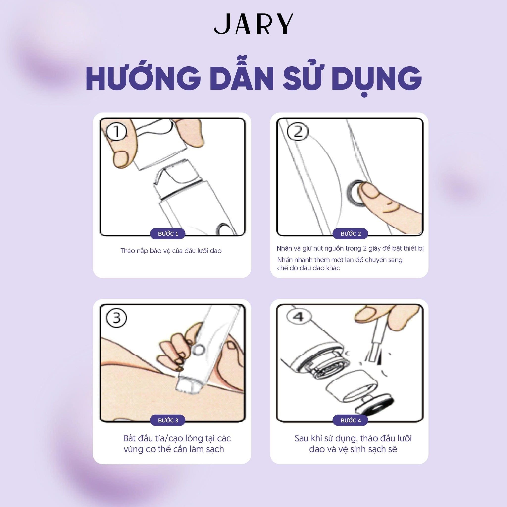 MÁY CẠO LÔNG 2 ĐẦU JARY GLOW DUO HAIR REMOVER - MÀU HỒNG