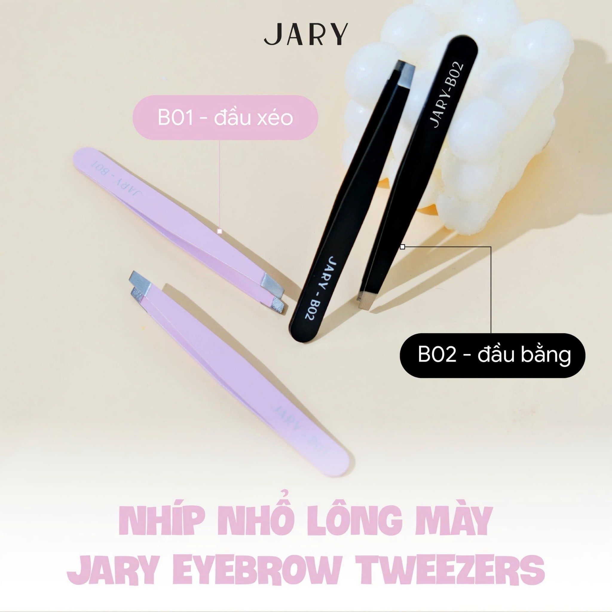 NHÍP NHỔ LÔNG MÀY ĐẦU XÉO JARY EYEBROW TWEEZERS - B01