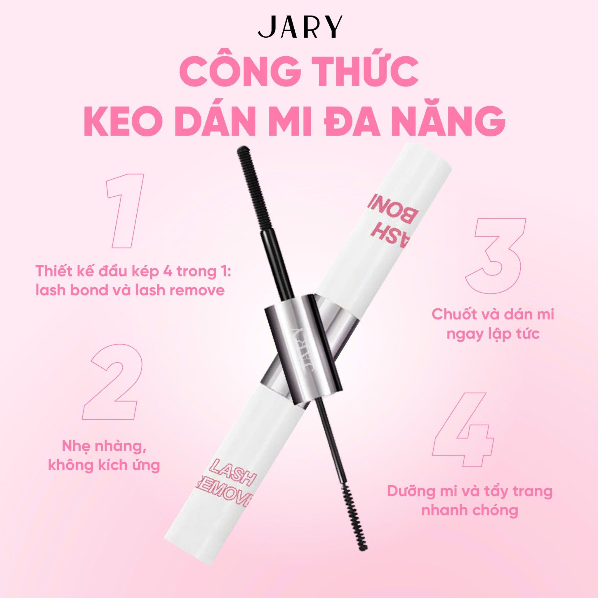 KEO DÁN MI 2 ĐẦU 4 TRONG 1 JARY 4IN1 LASH BOND & REMOVER