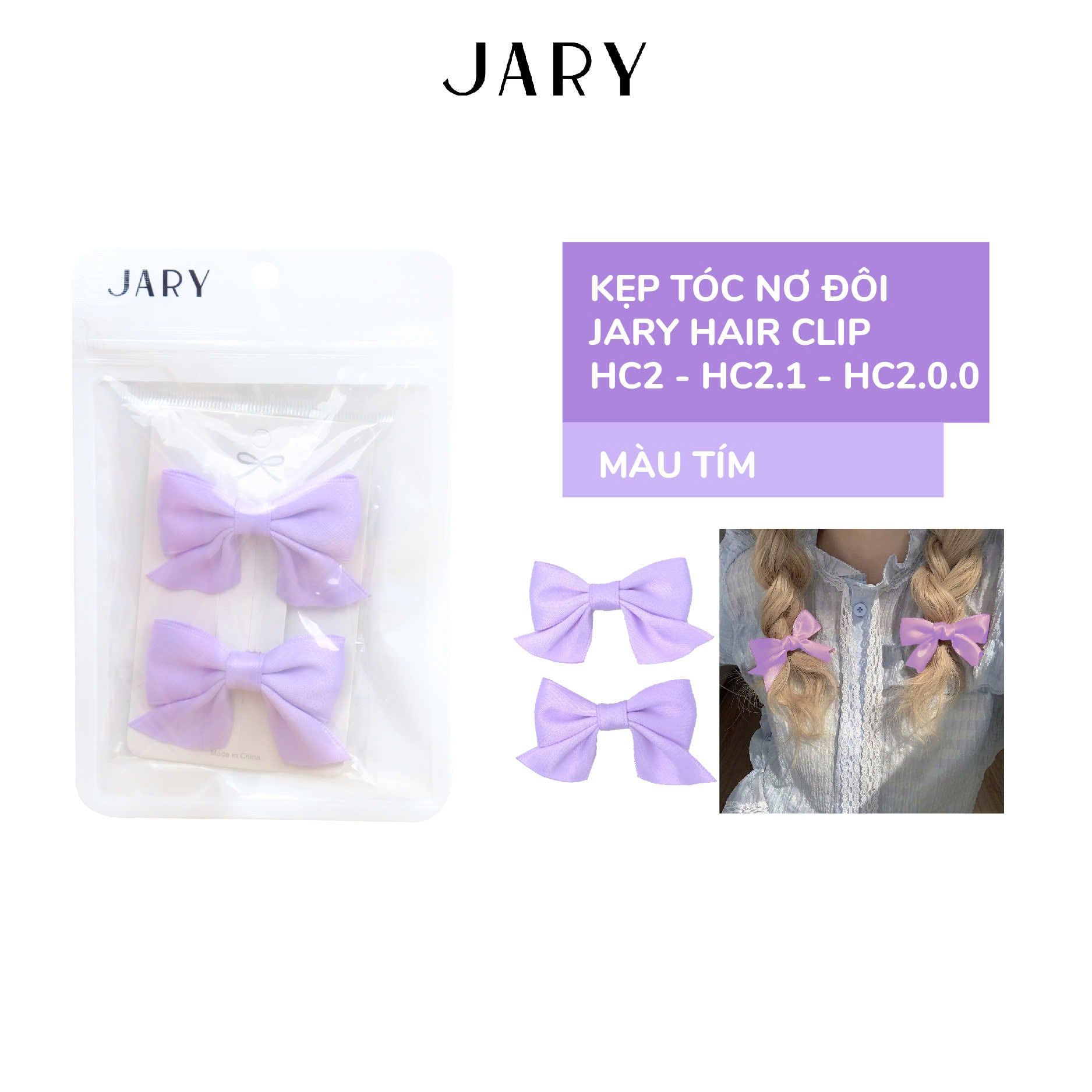 KẸP TÓC NƠ ĐÔI JARY HAIR CLIP - HC2 - HC2.1 - HC2.1.1 - MÀU TÍM