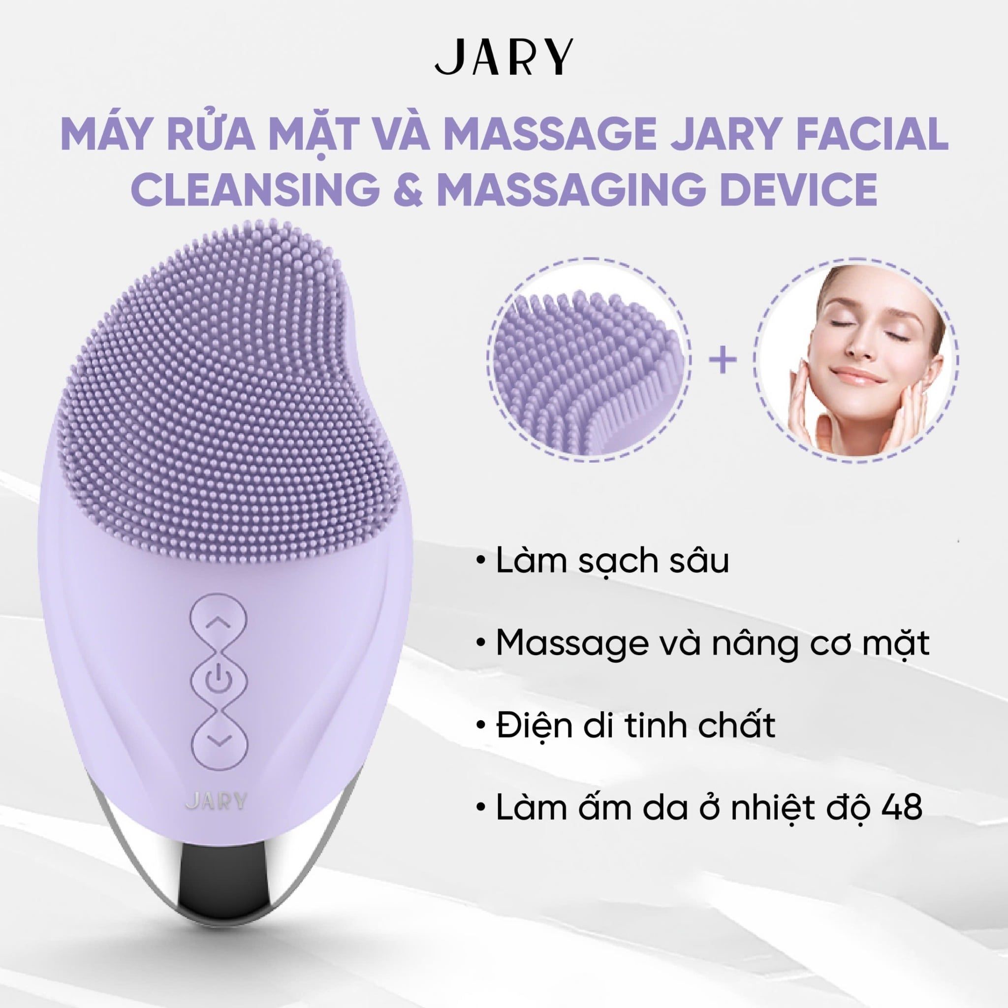 MÁY RỬA MẶT JARY FACIAL CLEANSING & MASSAGING DEVICE - MÀU TÍM