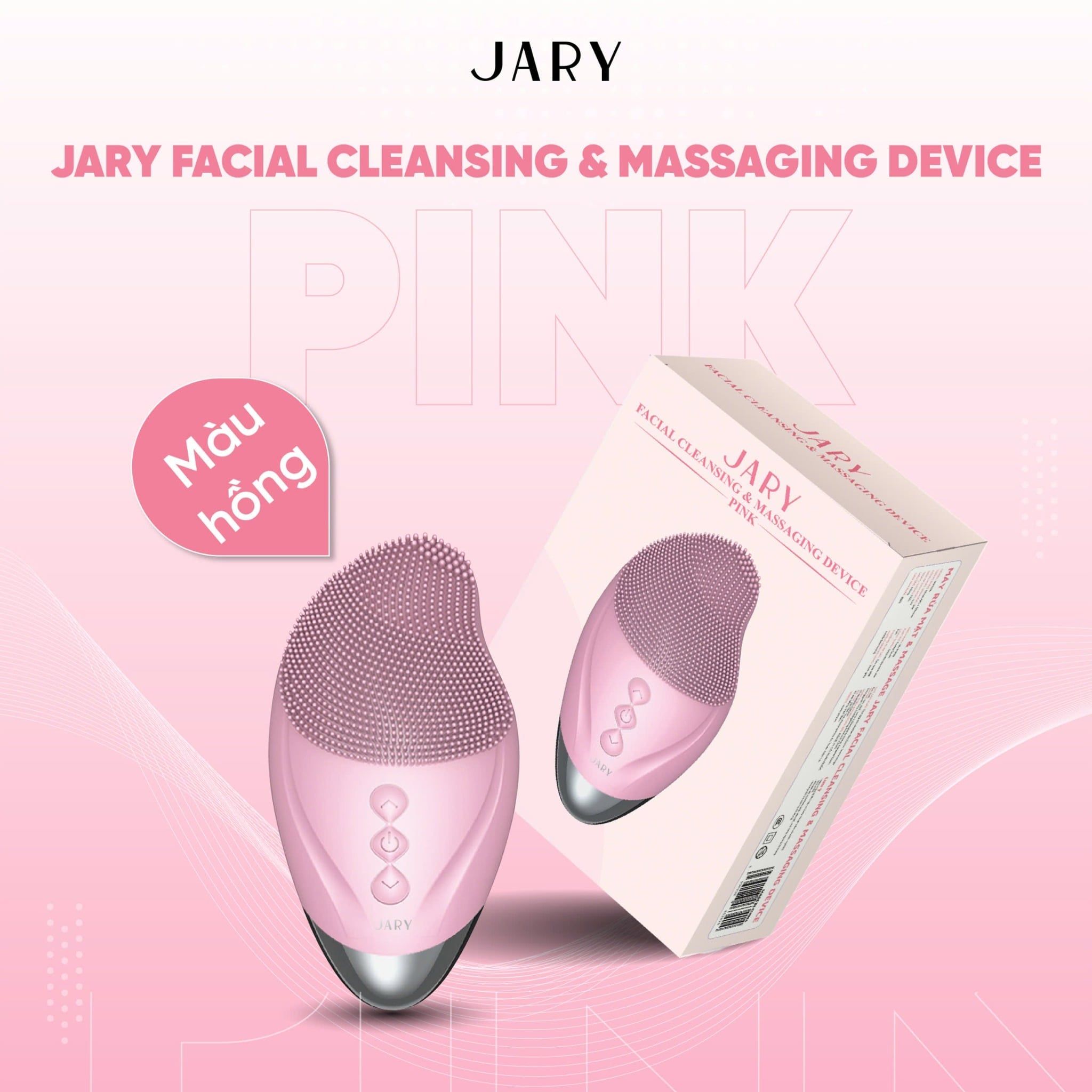 MÁY RỬA MẶT JARY FACIAL CLEANSING & MASSAGING DEVICE - MÀU HỒNG