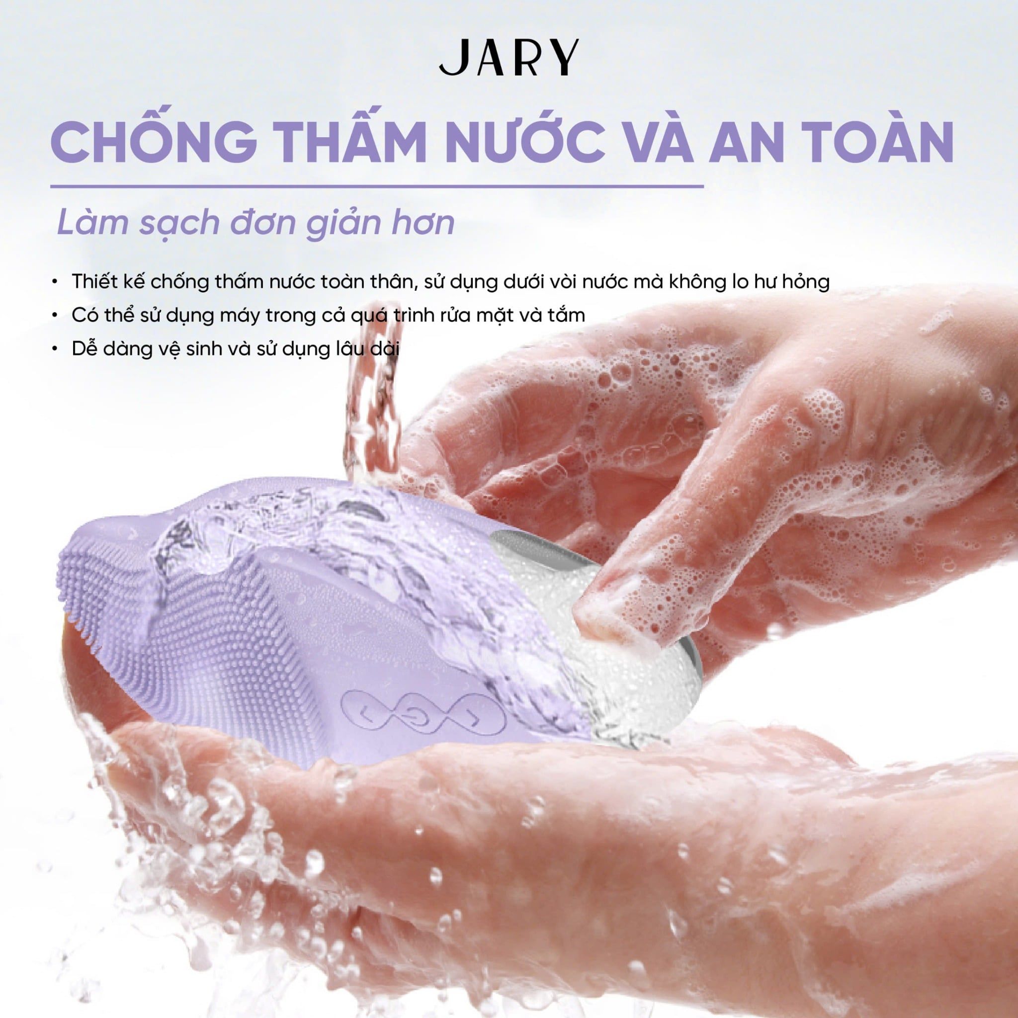MÁY RỬA MẶT JARY FACIAL CLEANSING & MASSAGING DEVICE - MÀU TÍM