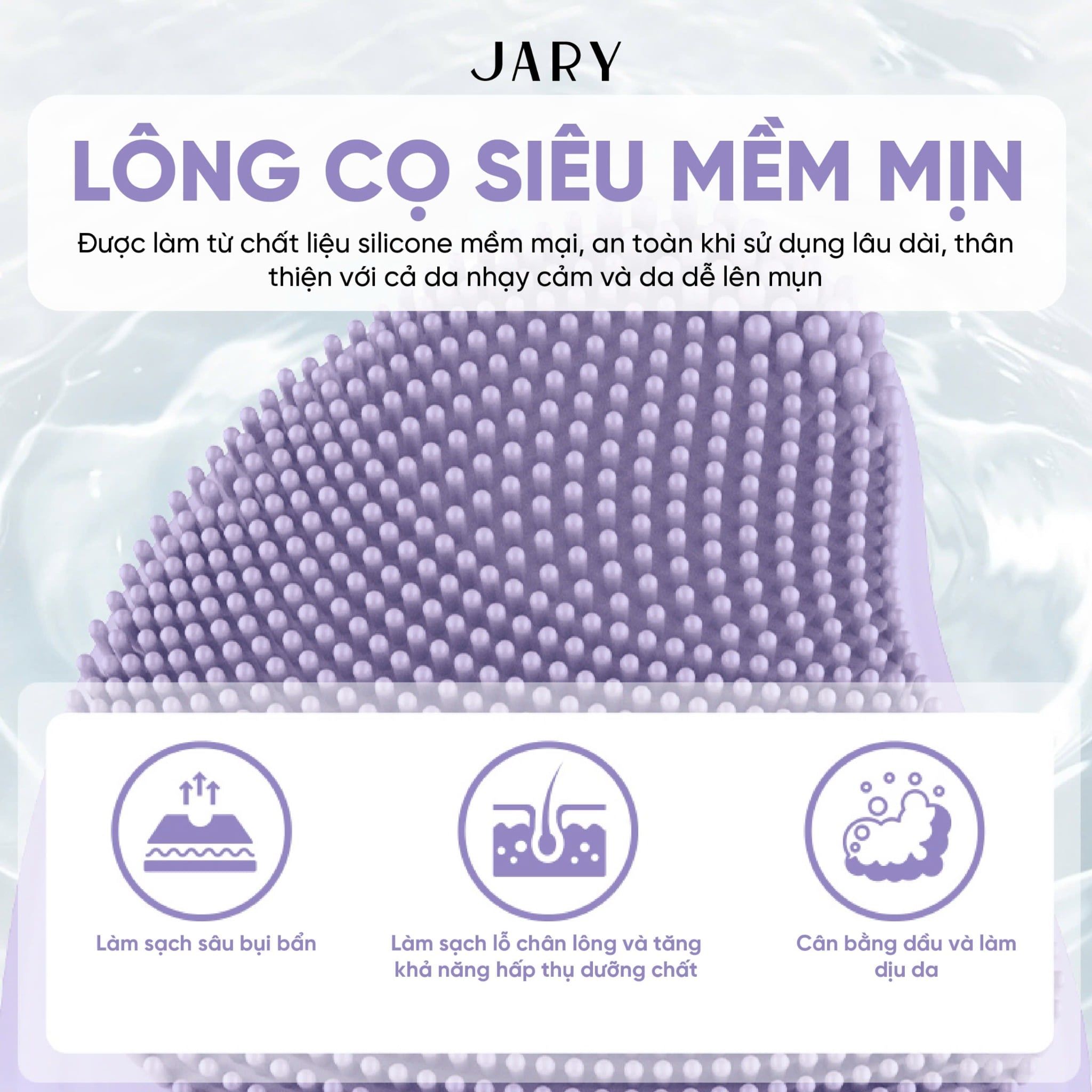 MÁY RỬA MẶT JARY FACIAL CLEANSING & MASSAGING DEVICE - MÀU TÍM
