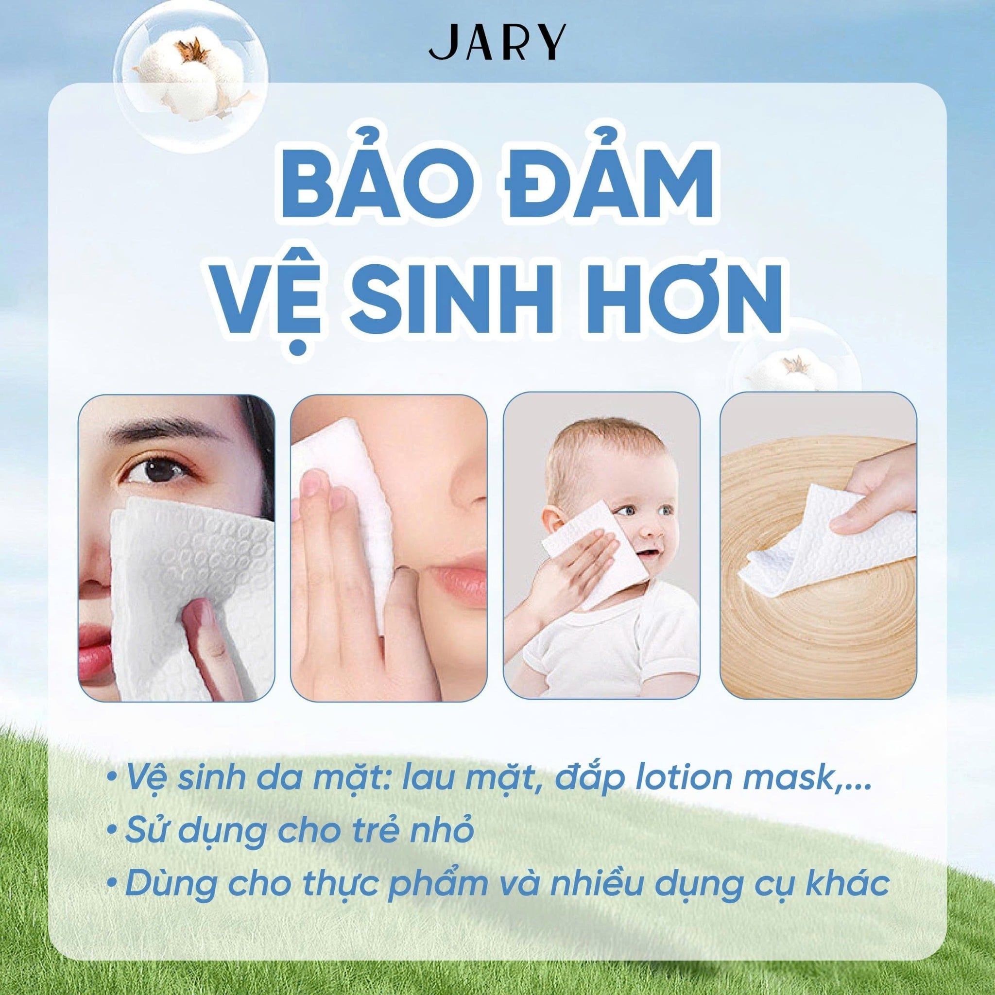 KHĂN MẶT DÙNG MỘT LẦN JARY DISPOSABLE FACE TOWEL - DẠNG CUỘN