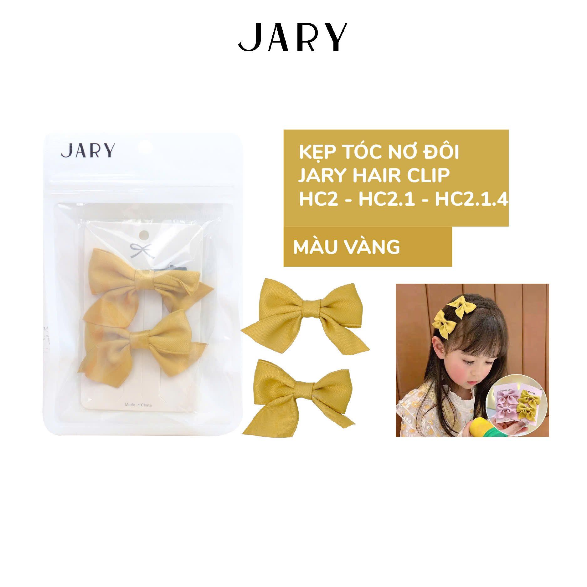 KẸP TÓC NƠ ĐÔI JARY HAIR CLIP - HC2 - HC2.1 - HD2.1.4 - MÀU VÀNG