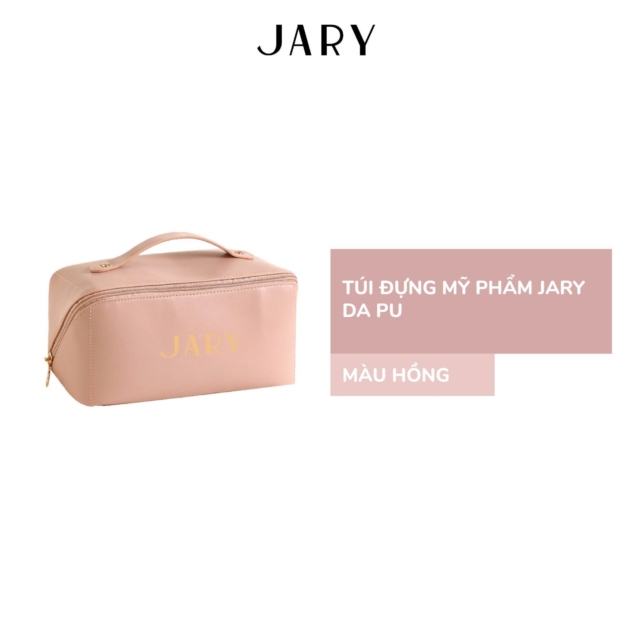 TÚI ĐỰNG MỸ PHẨM JARY DA PU - MÀU HỒNG