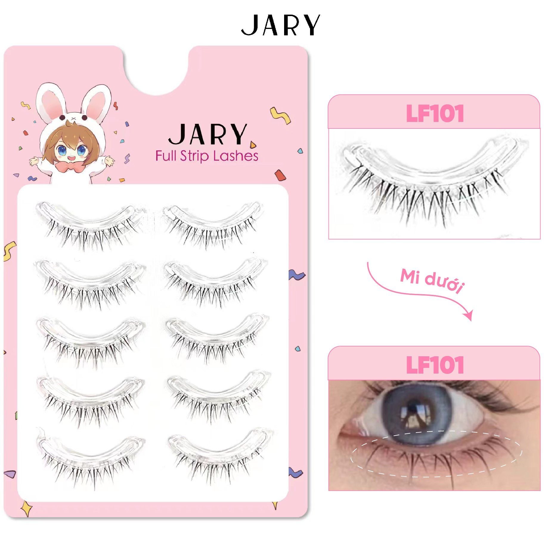 LÔNG MI GIẢ GÂN TRONG JARY FULL STRIP LASHES - LF101