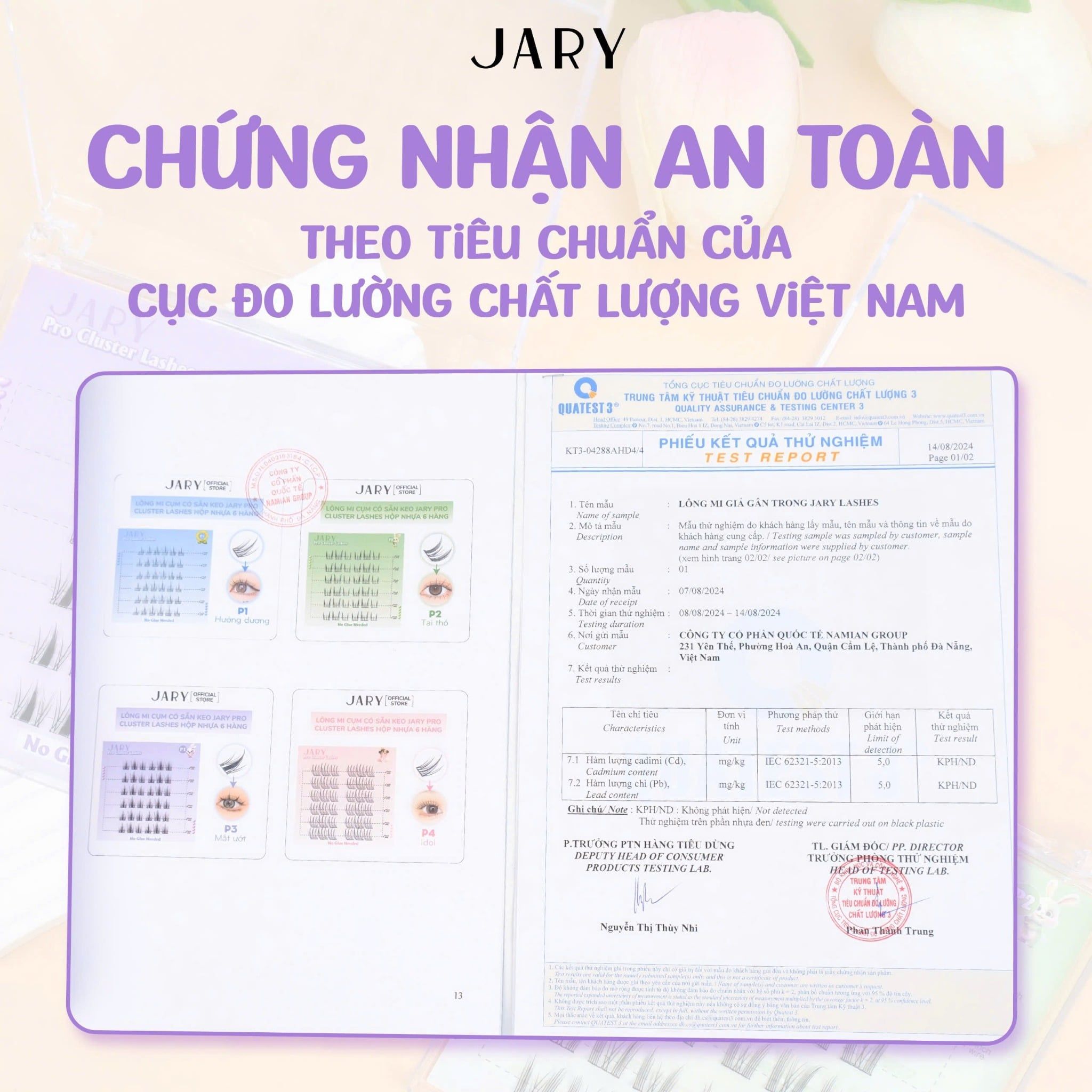 LÔNG MI CỤM CÓ SẴN KEO JARY PRO CLUSTER LASHES HỘP NHỰA 6 HÀNG - P2 TAI THỎ - KHÔNG HỘP