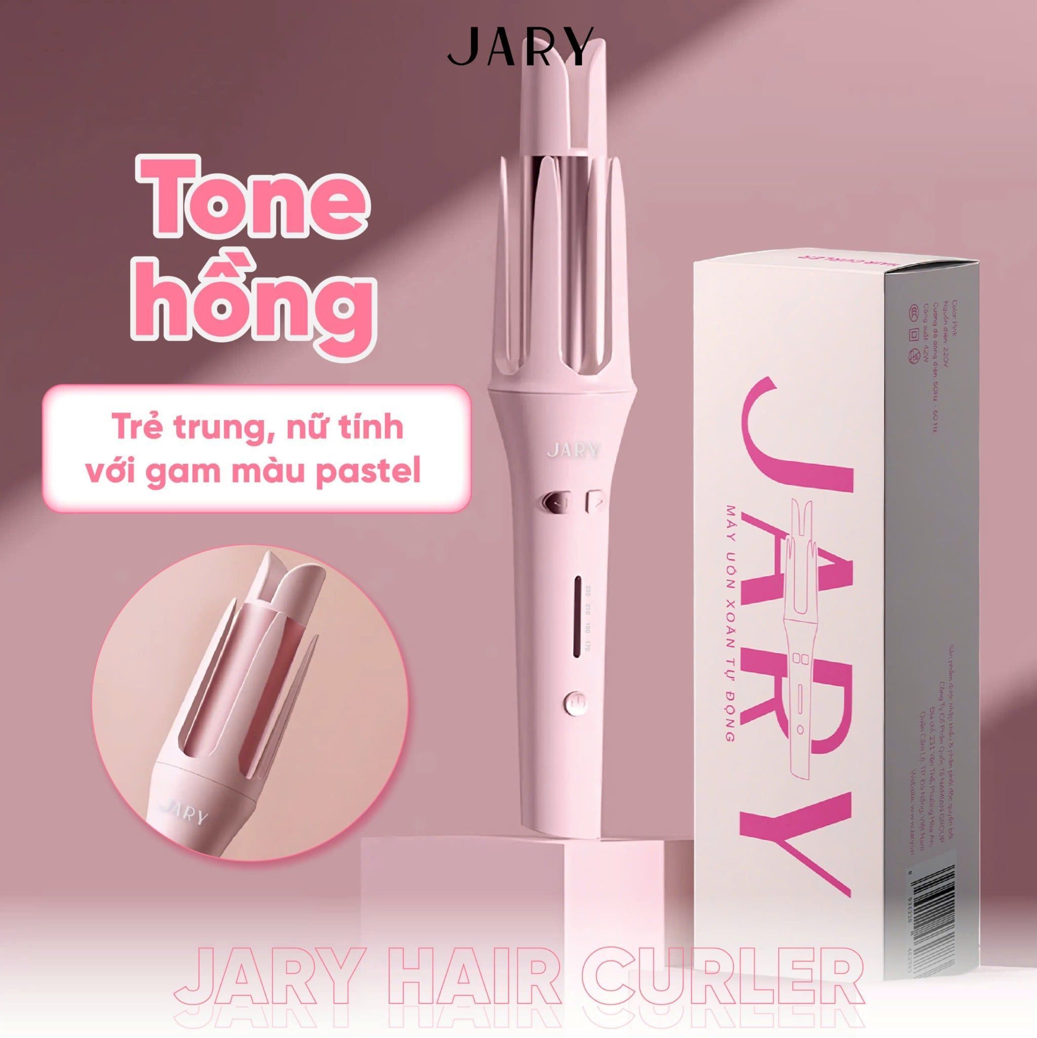 MÁY UỐN TÓC TỰ ĐỘNG JARY HAIR CURLER - TONE HỒNG