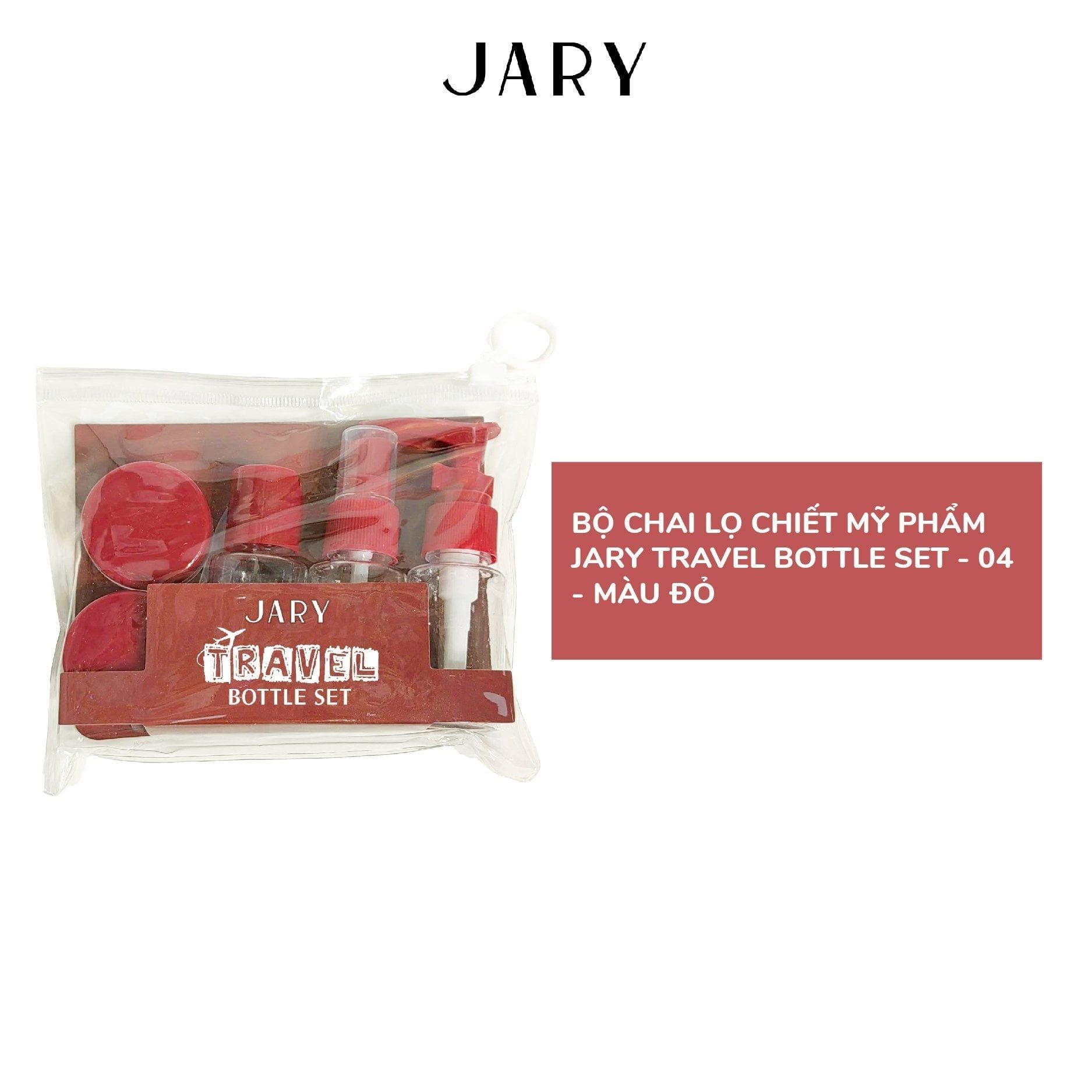 BỘ CHAI LỌ CHIẾT MỸ PHẨM JARY TRAVEL BOTTLE SET - 04 - MÀU ĐỎ