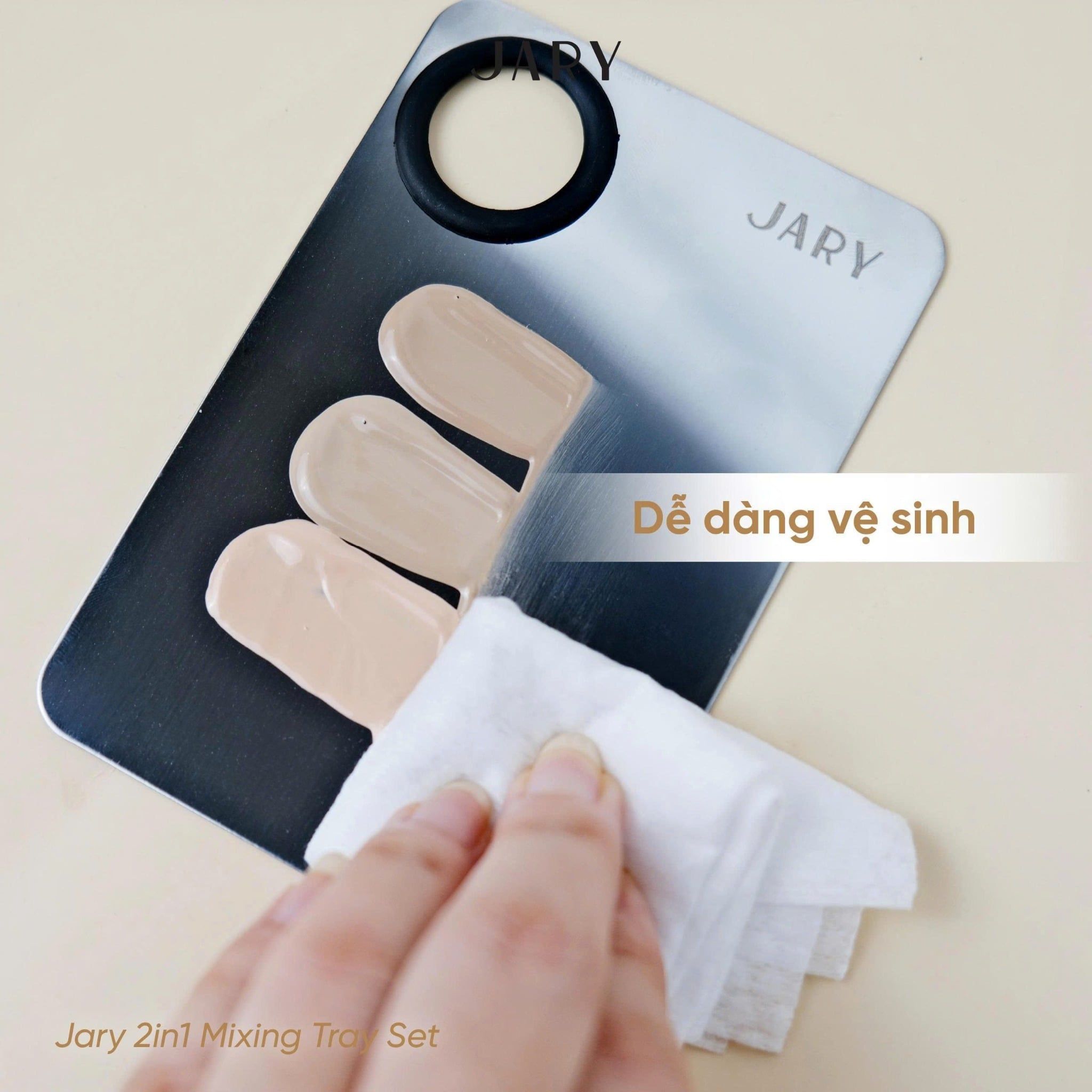 BỘ DỤNG CỤ KHAY THÌA TRỘN 2IN1 DÀNH CHO MAKEUP AIRTIST JARY 2IN1 MIXING TRAY