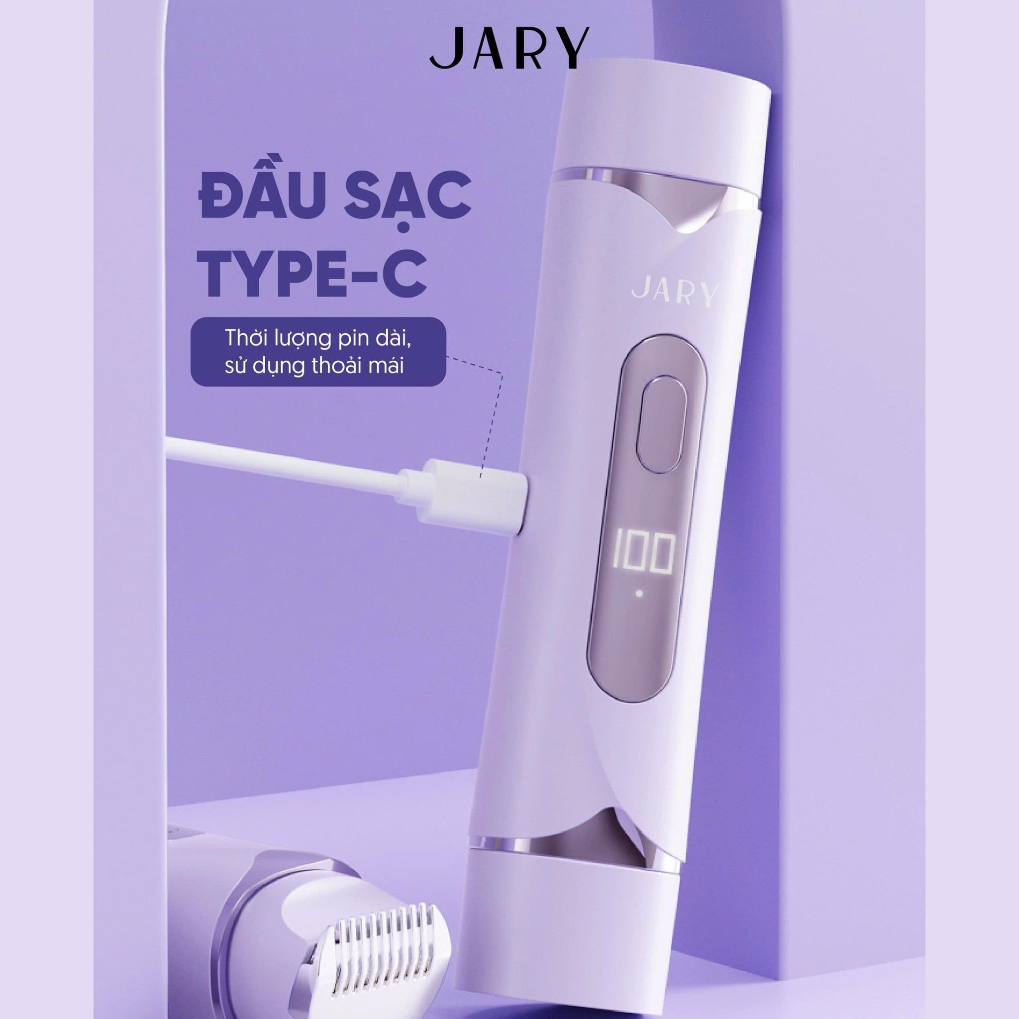 MÁY CẠO LÔNG 2 ĐẦU JARY GLOW DUO HAIR REMOVER - MÀU TÍM