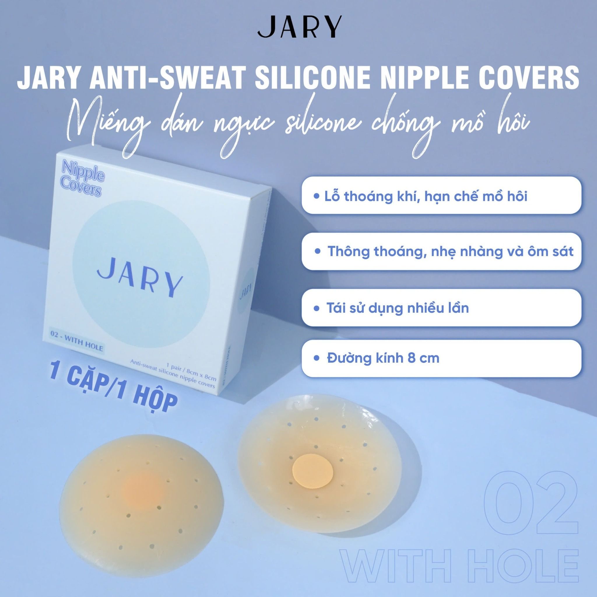MIẾNG DÁN NGỰC SILICONE JARY NIPPLE COVERS - 02 - CHỐNG MỒ HÔI