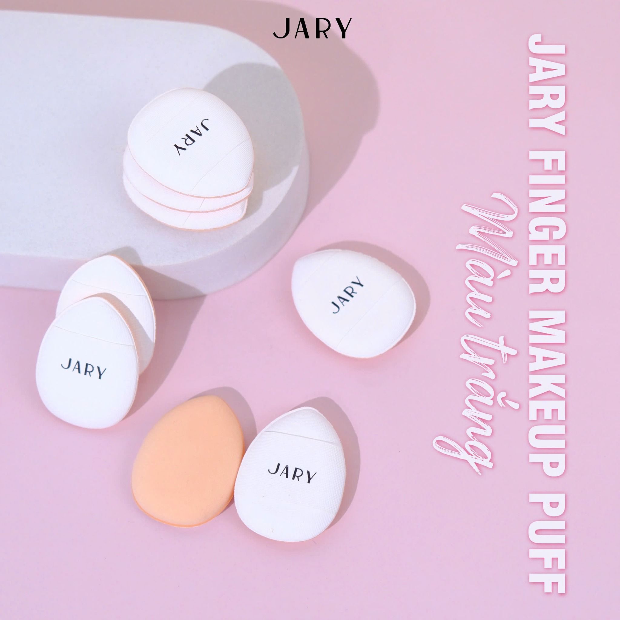 MÚT NGÓN TAY JARY FINGER MAKEUP PUFF (2 MIẾNG) - MÀU TRẮNG