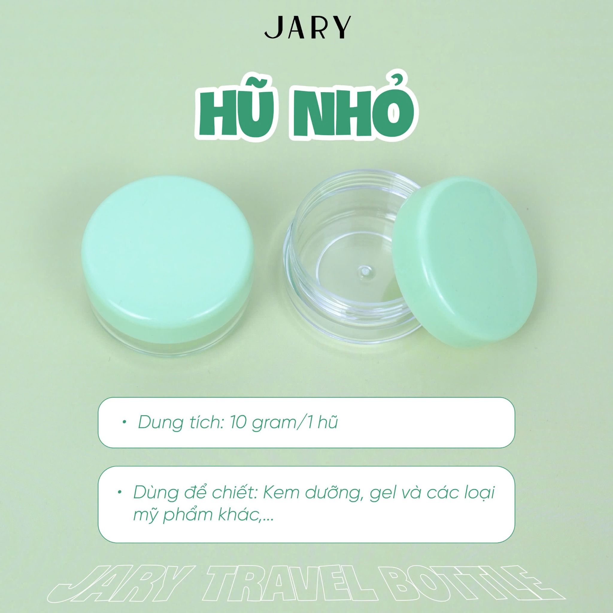 BỘ CHAI LỌ CHIẾT MỸ PHẨM JARY TRAVEL BOTTLE SET - 02 - MÀU XANH LÁ