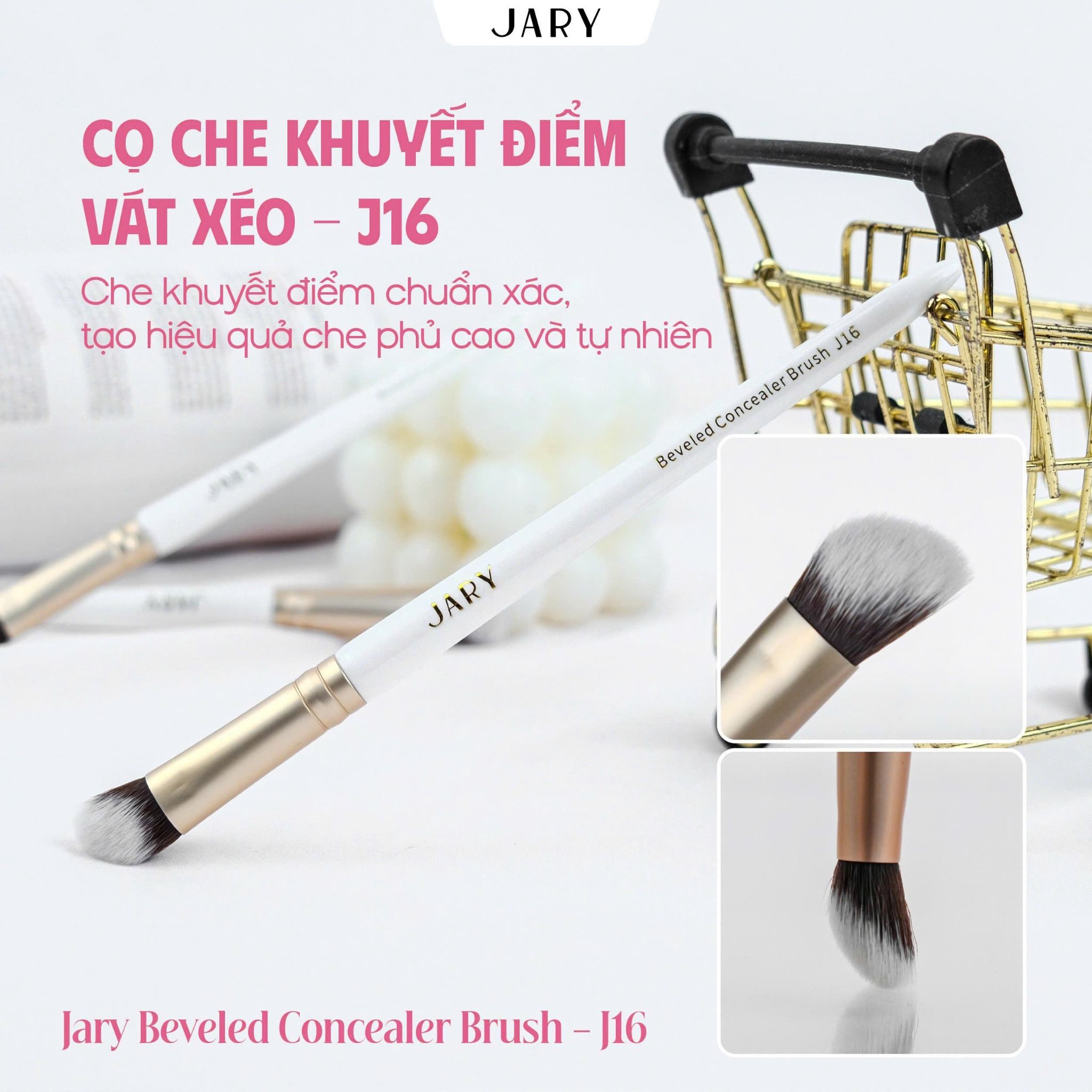 CỌ TÁN KEM NỀN VÁT XÉO JARY BEVELED FOUNDATION BRUSH - J16