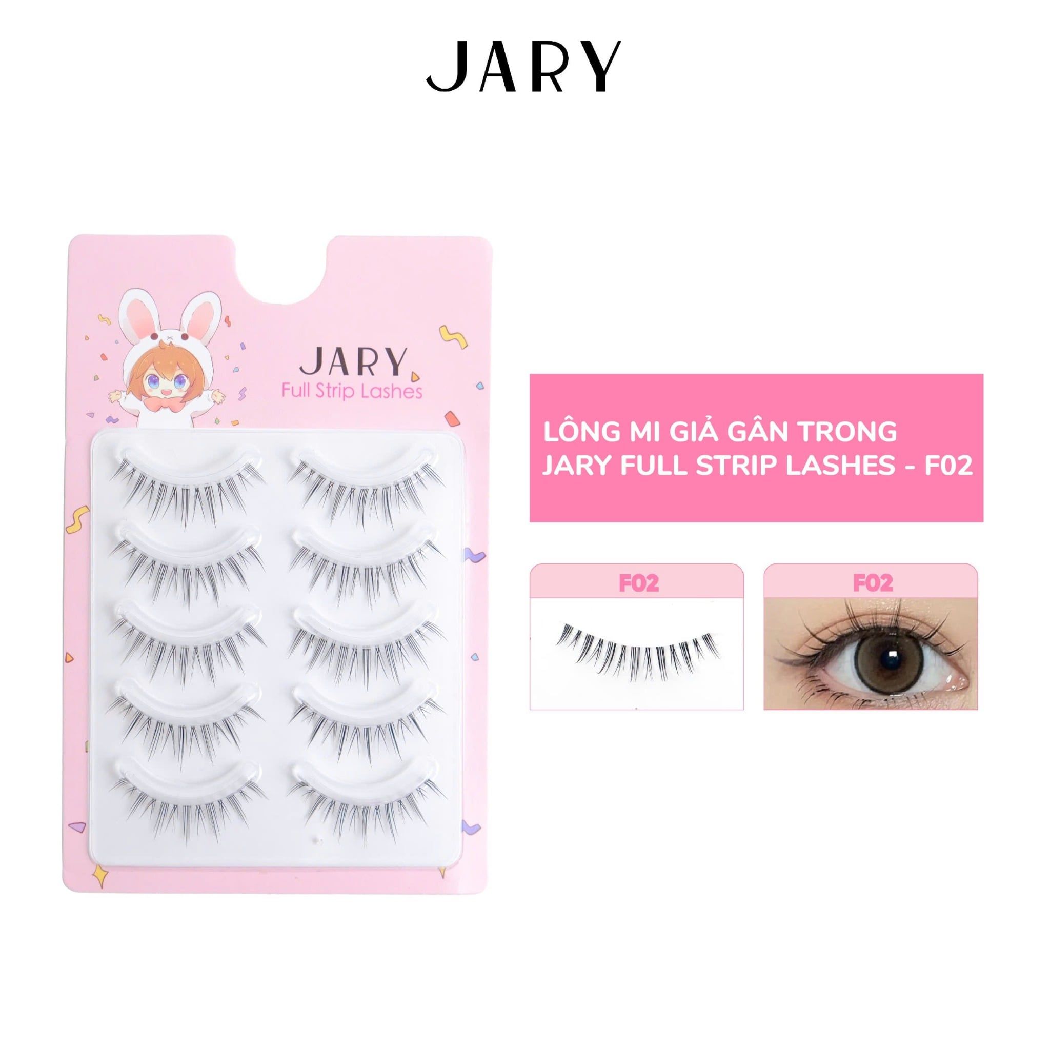 LÔNG MI GIẢ GÂN TRONG JARY FULL STRIP LASHES - F02