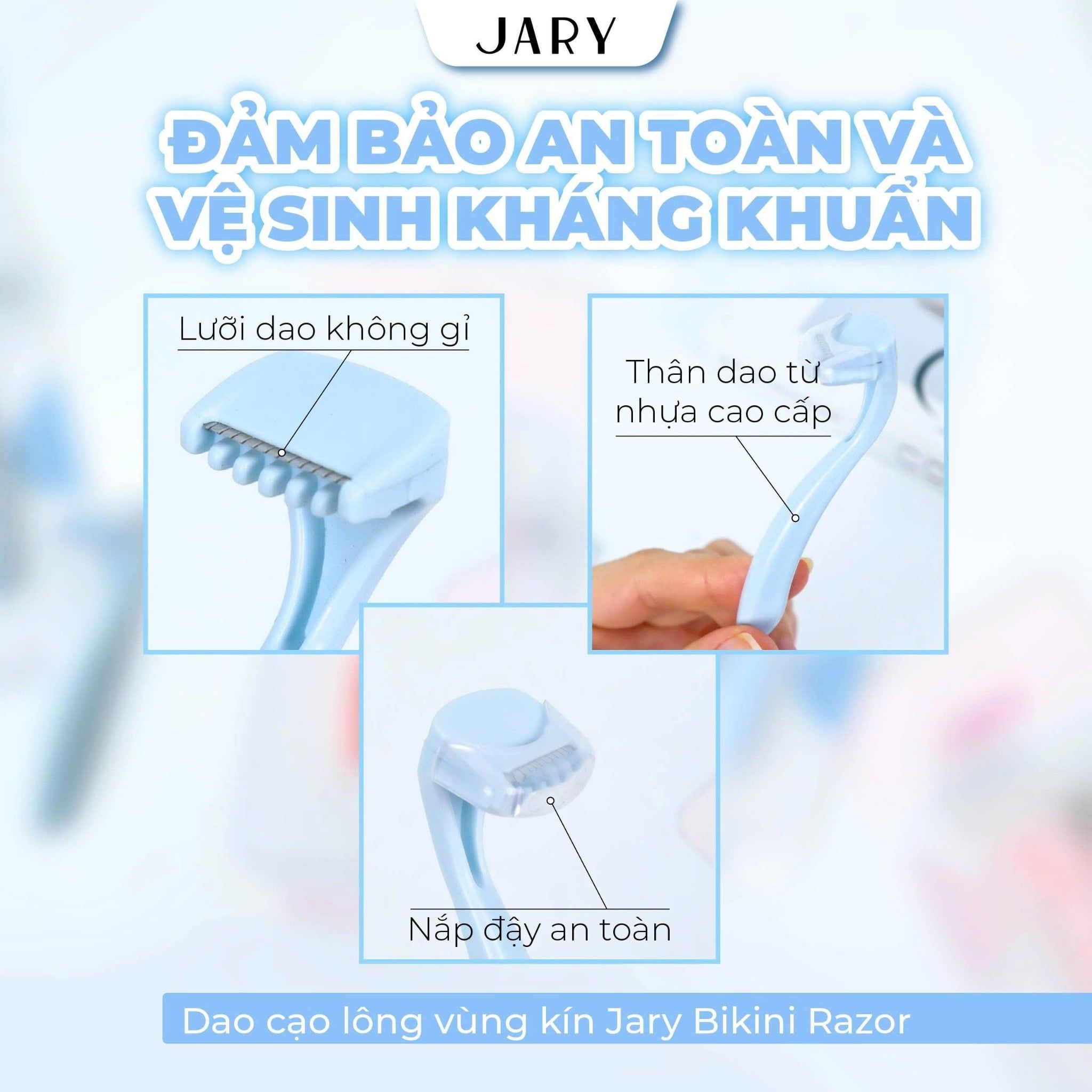 DAO CẠO LÔNG VÙNG KÍN JARY BIKINI RAZOR - SET 2 CÁI - MÀU XANH